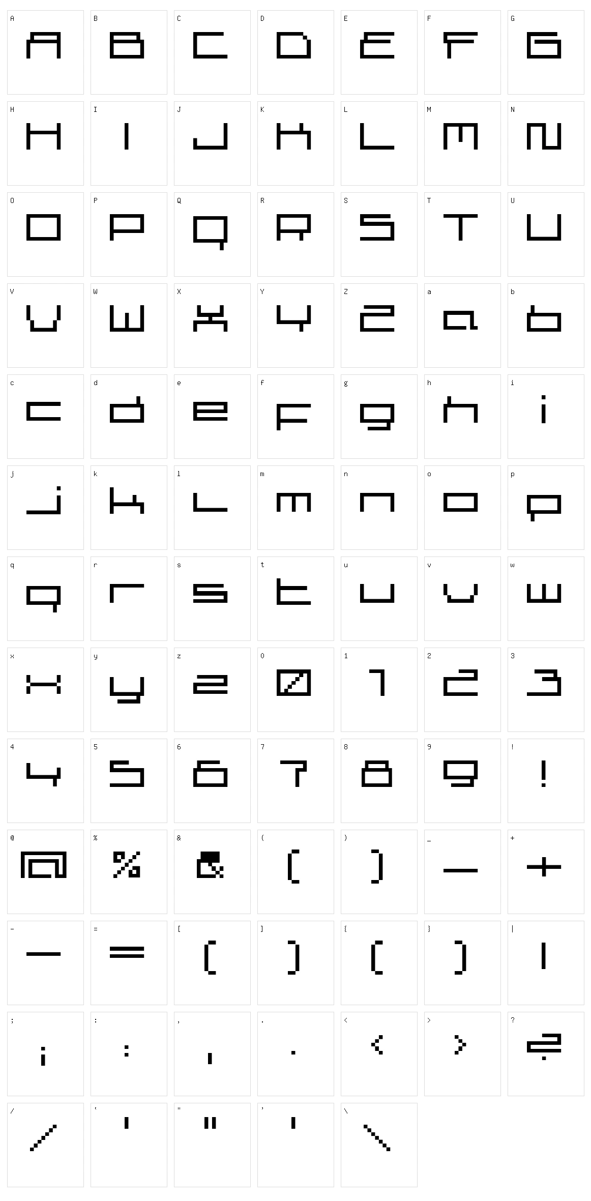 Superscreen Character Set
