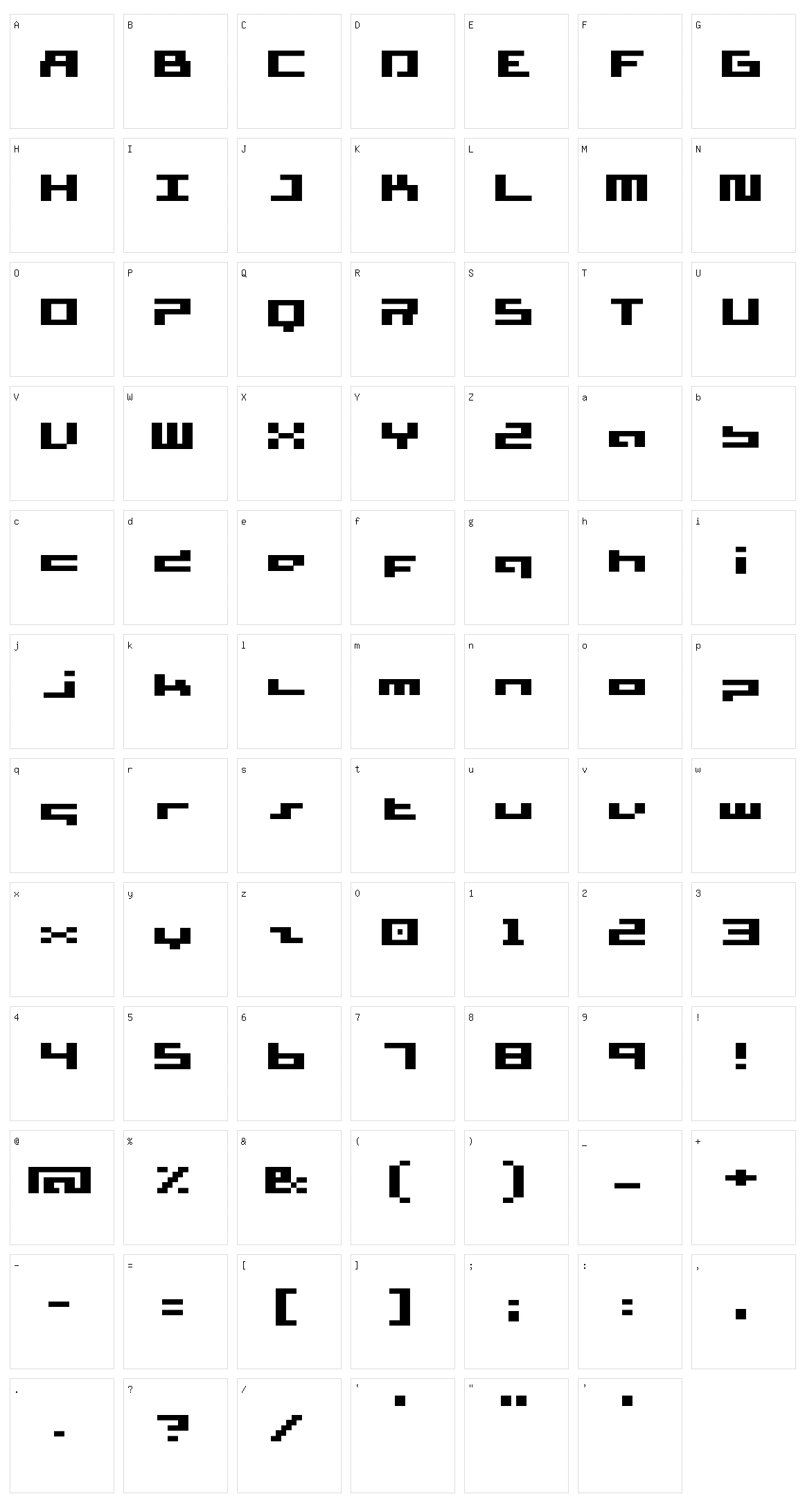 Supersimple Character Set