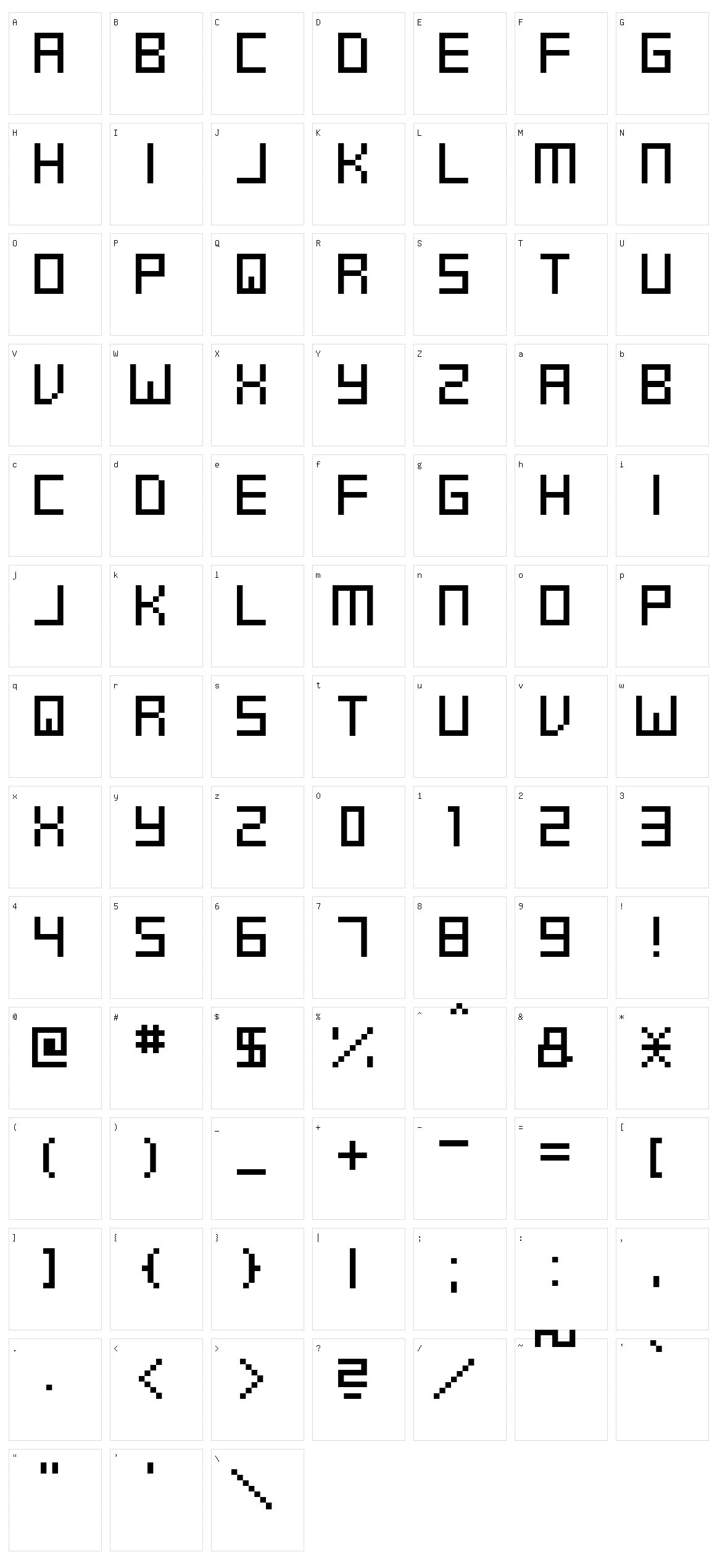 Swf!t Character Set