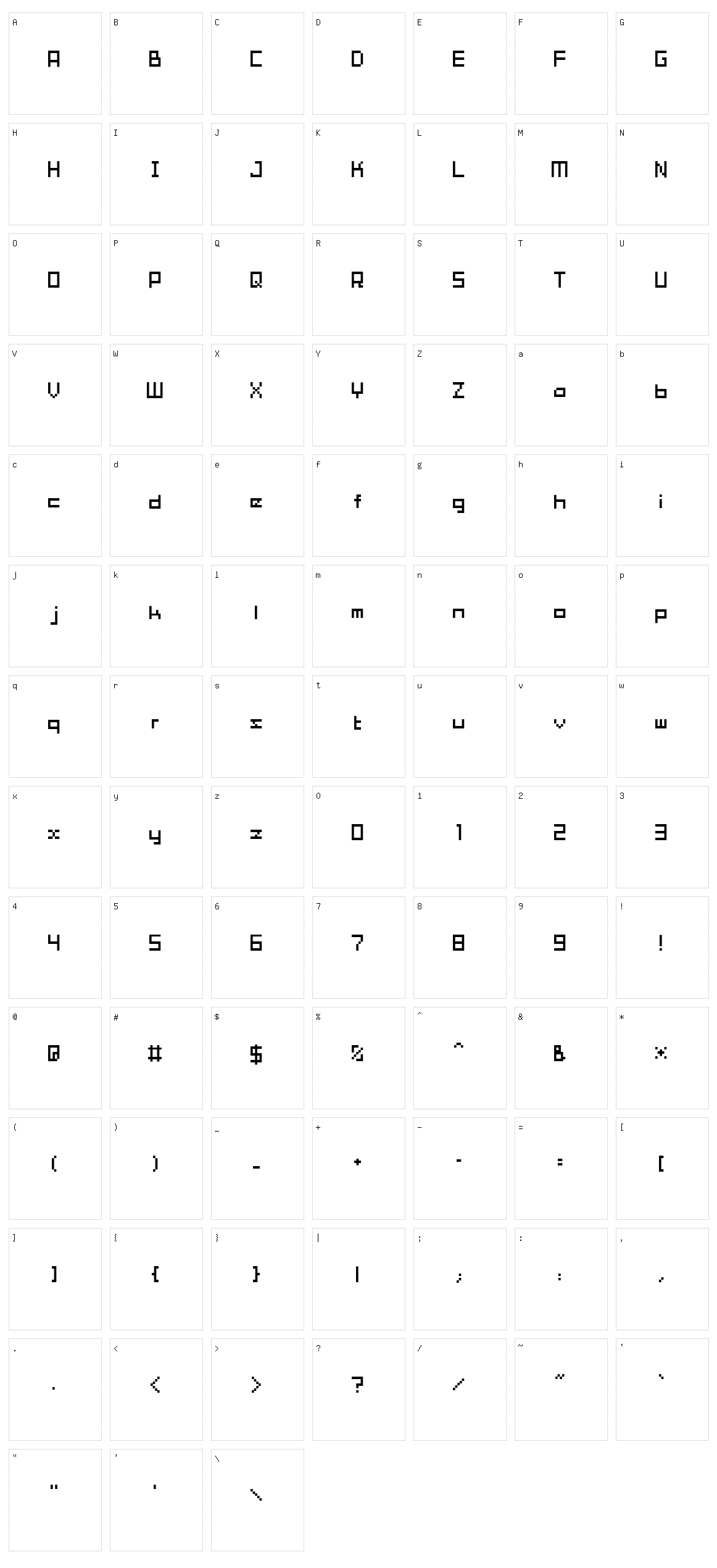Tama Mini01 Character Set
