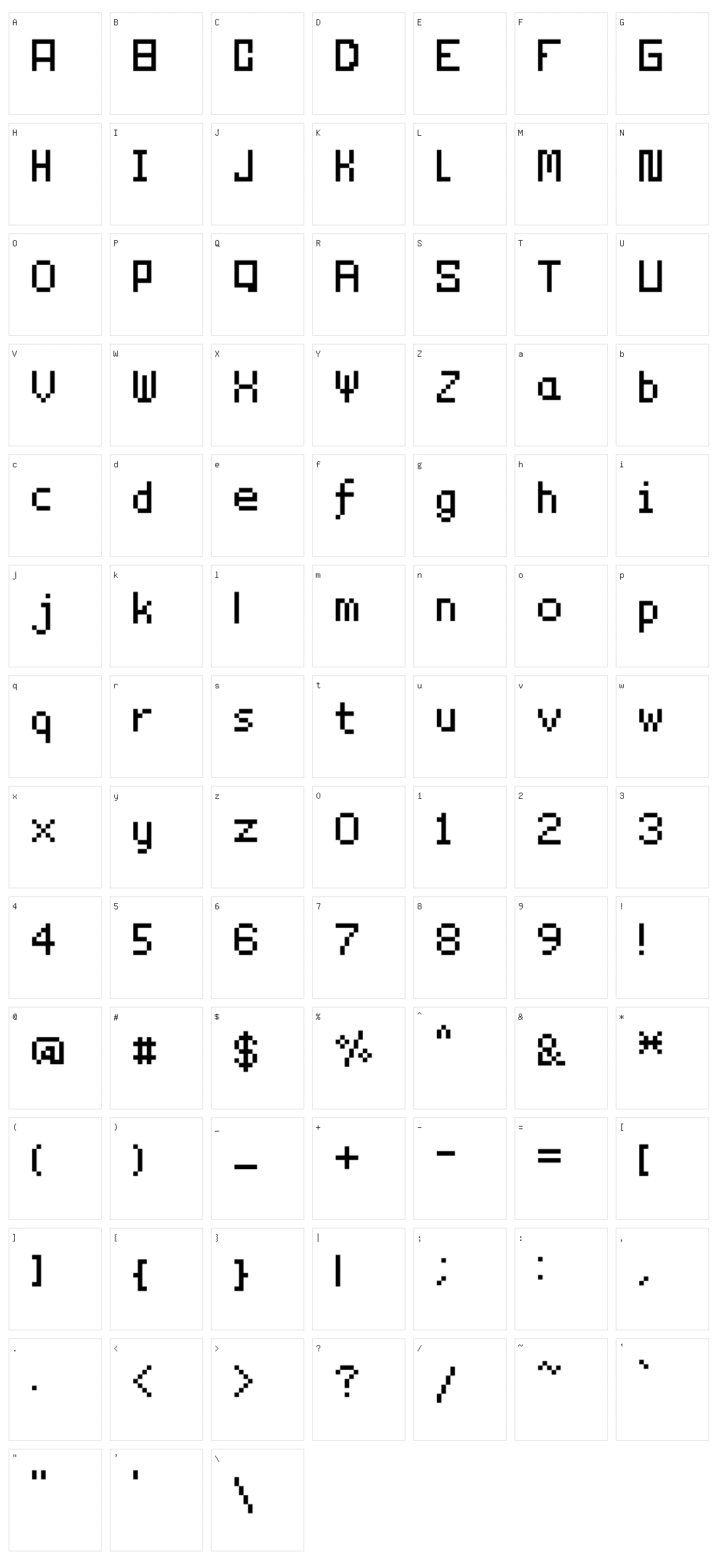Technicality Character Set