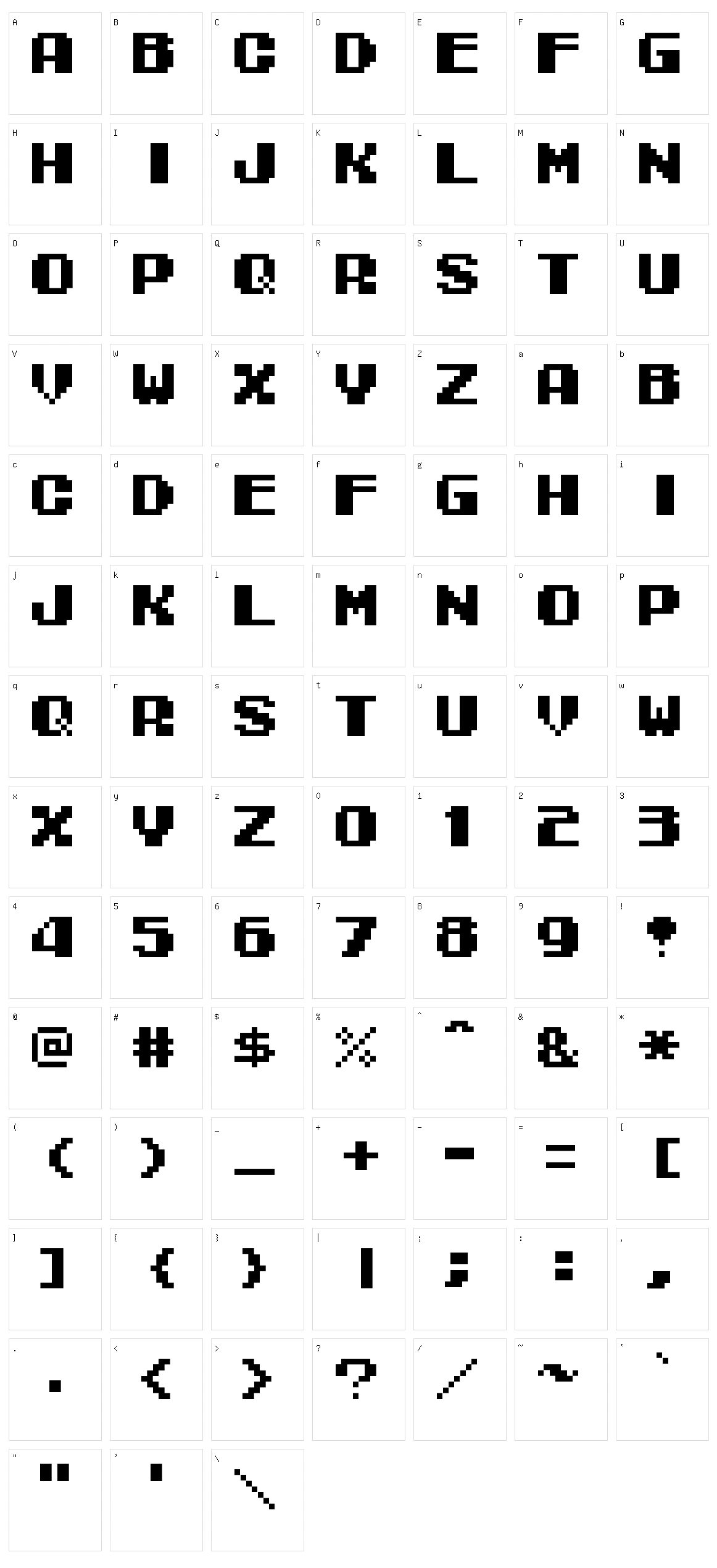 Tecmo Bowl Character Set