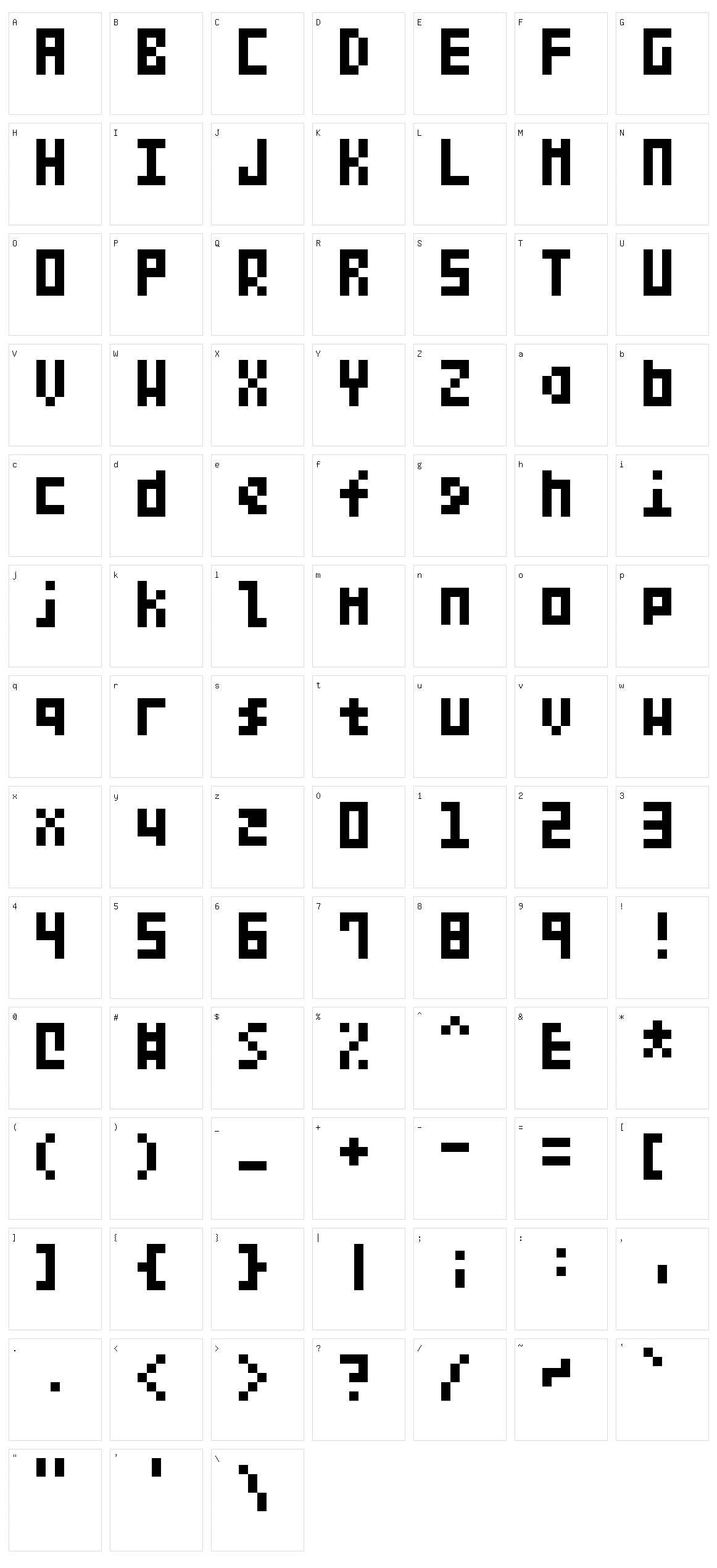 Teeny Tiny Pixls Character Set