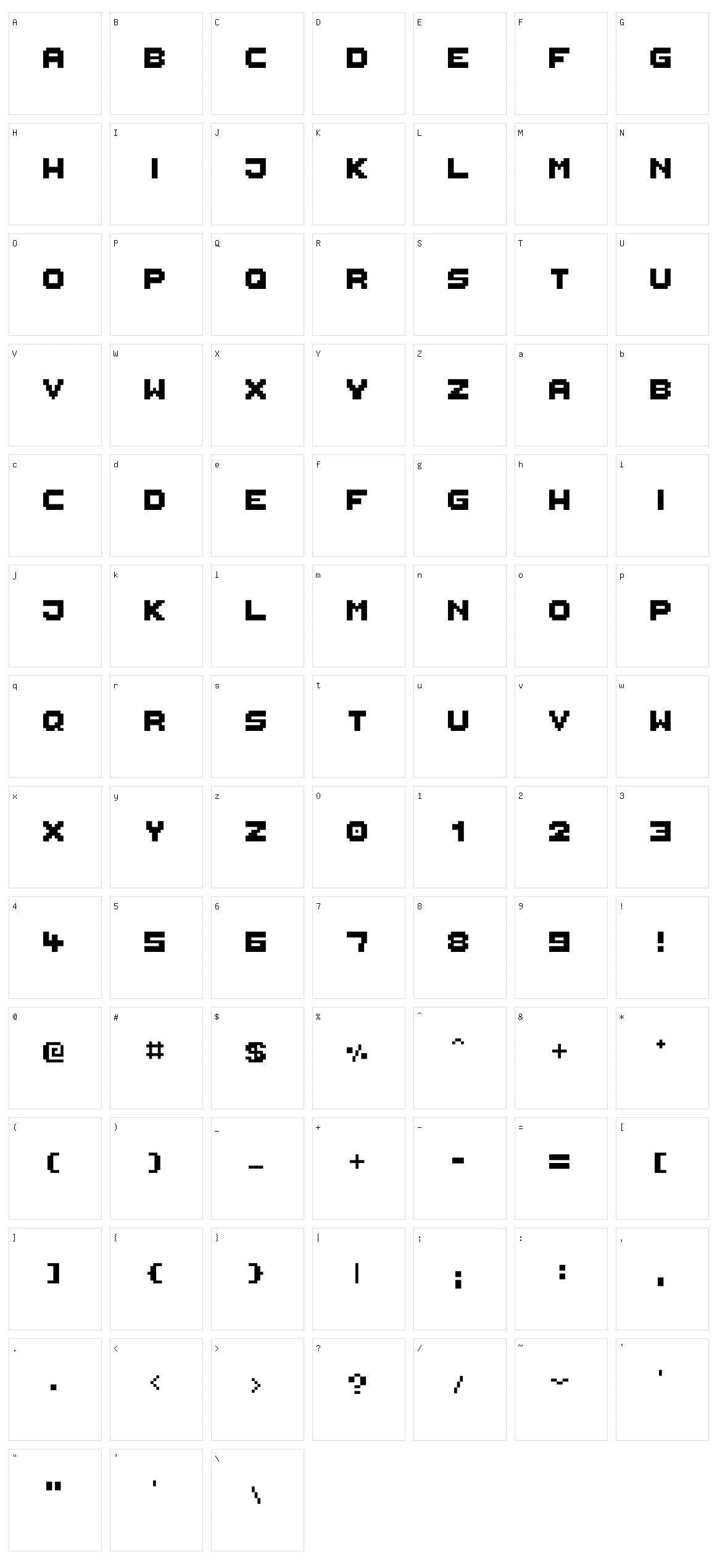 Thaleah Fat Character Set