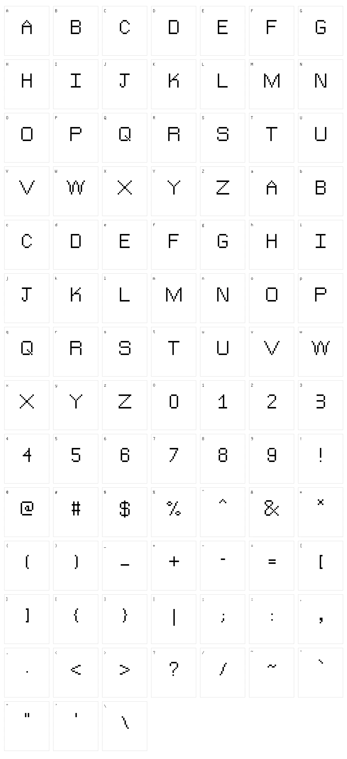 The Jewish Bitmap Character Set