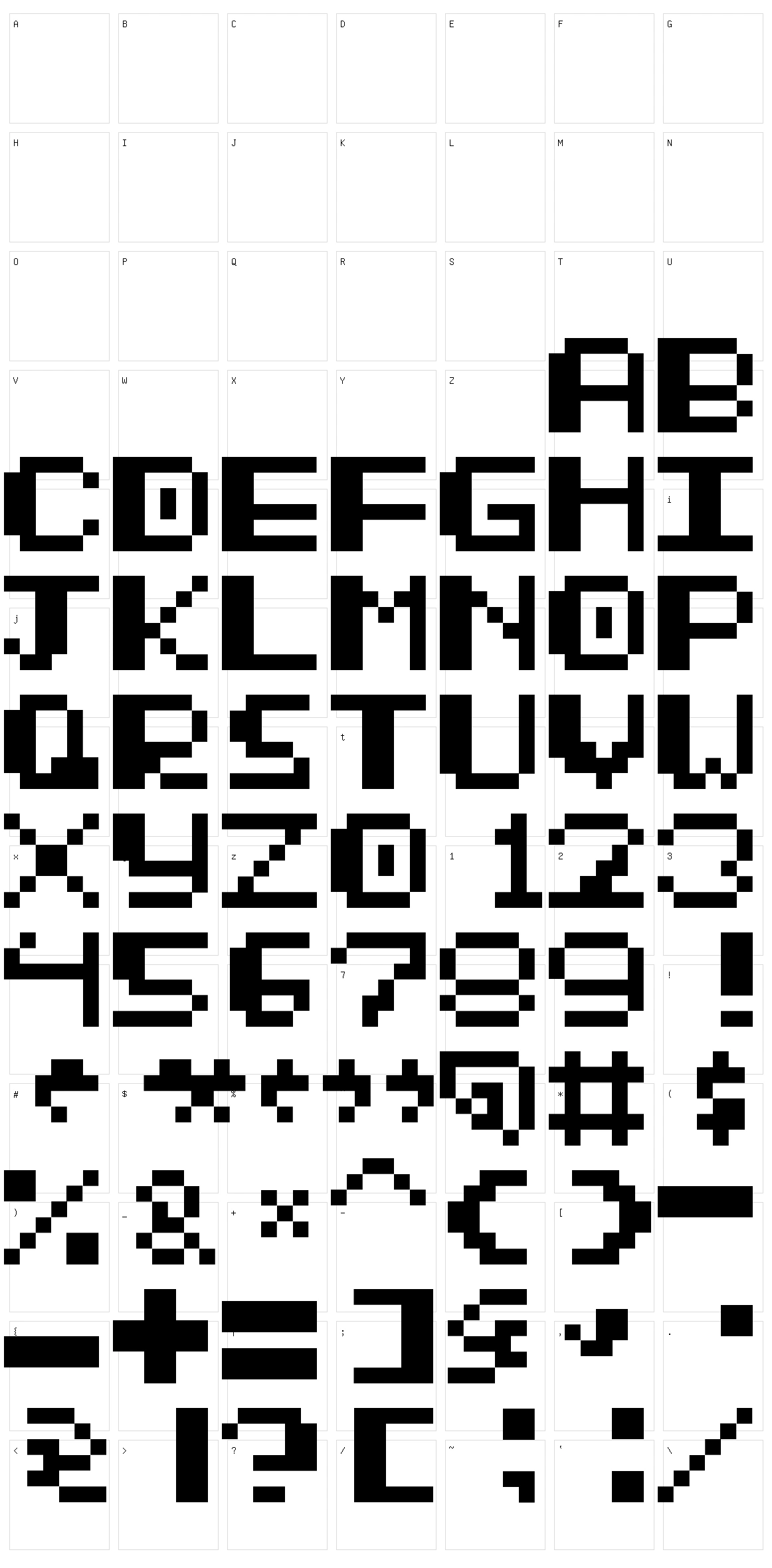 Thick Pixel Character Set