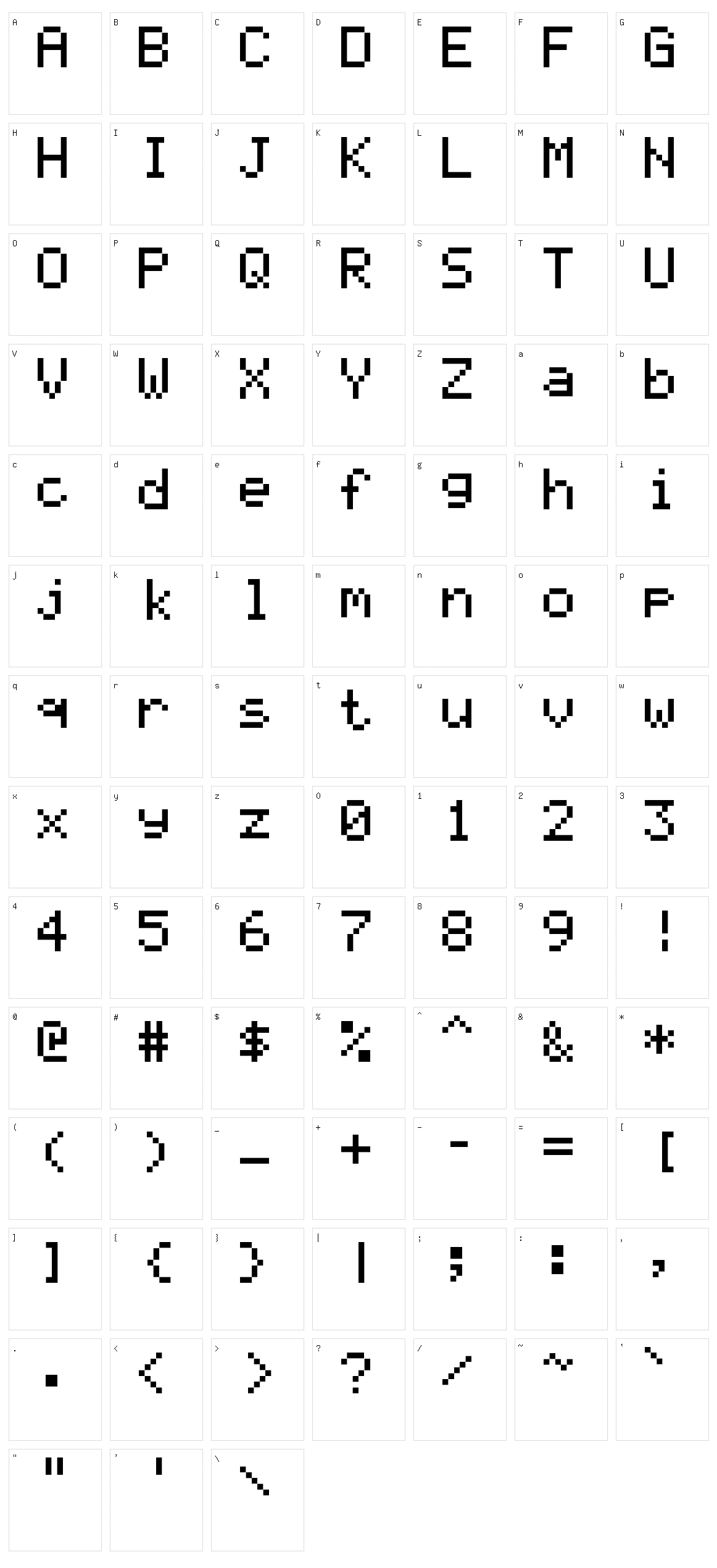 TI-83 Plus Large Character Set