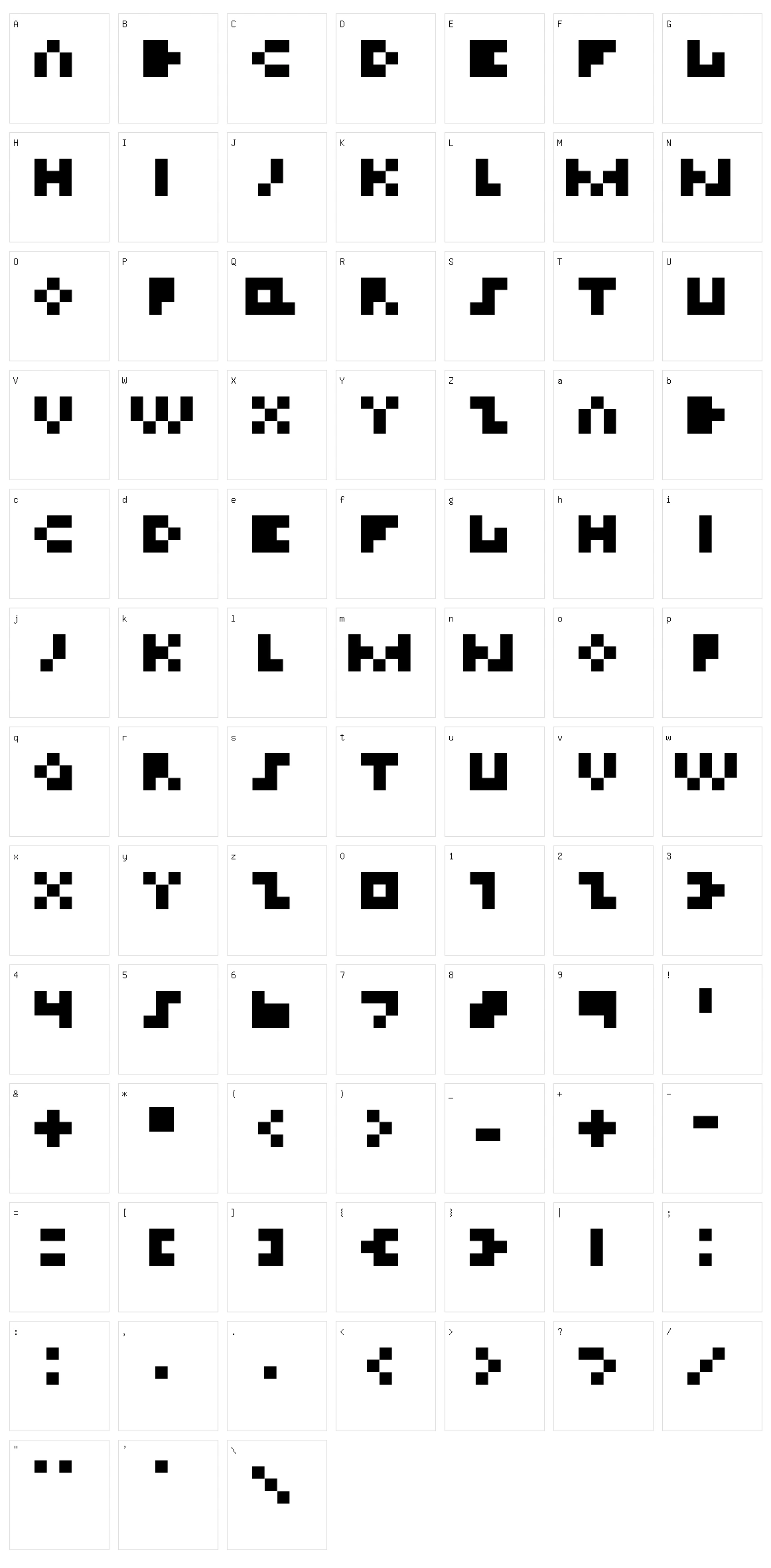 Tinier Character Set