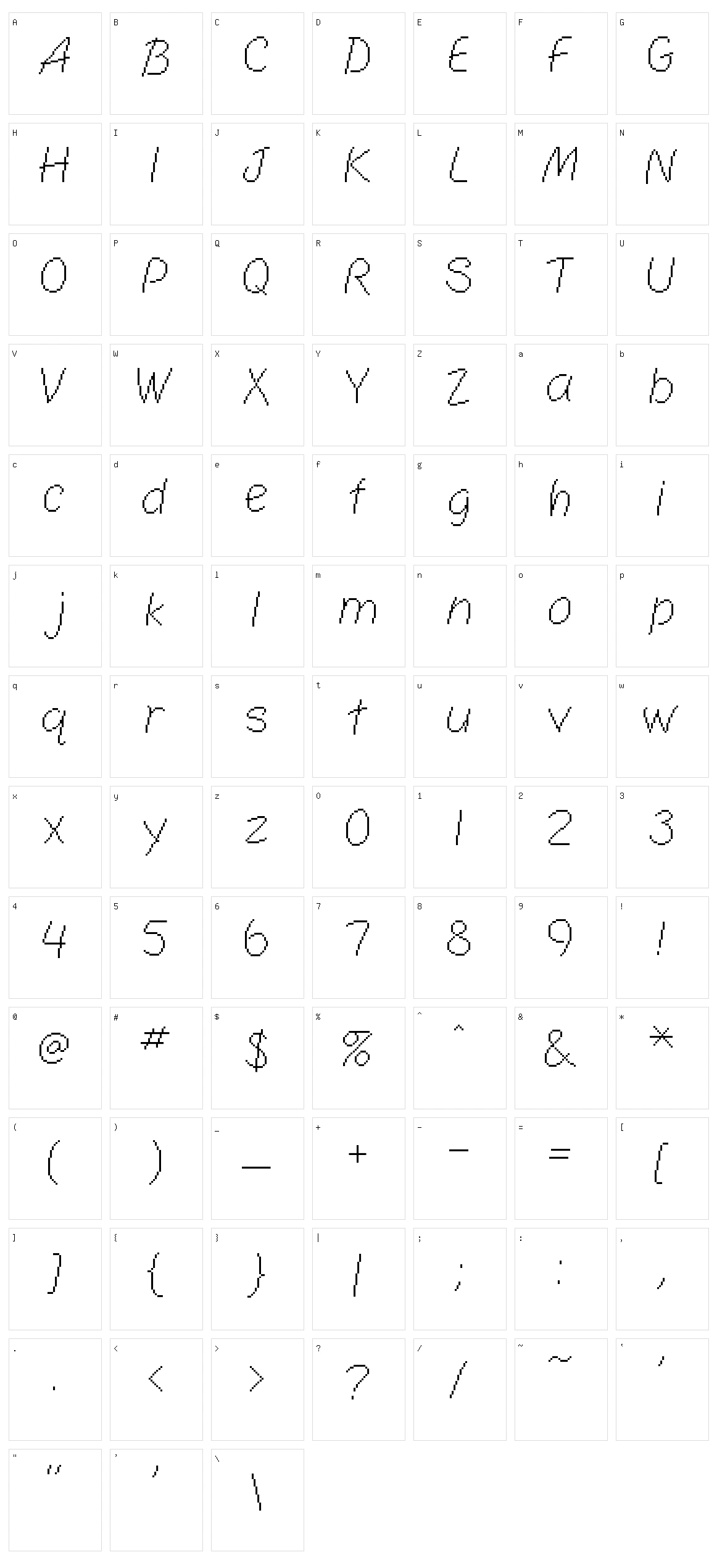 Tolman Character Set