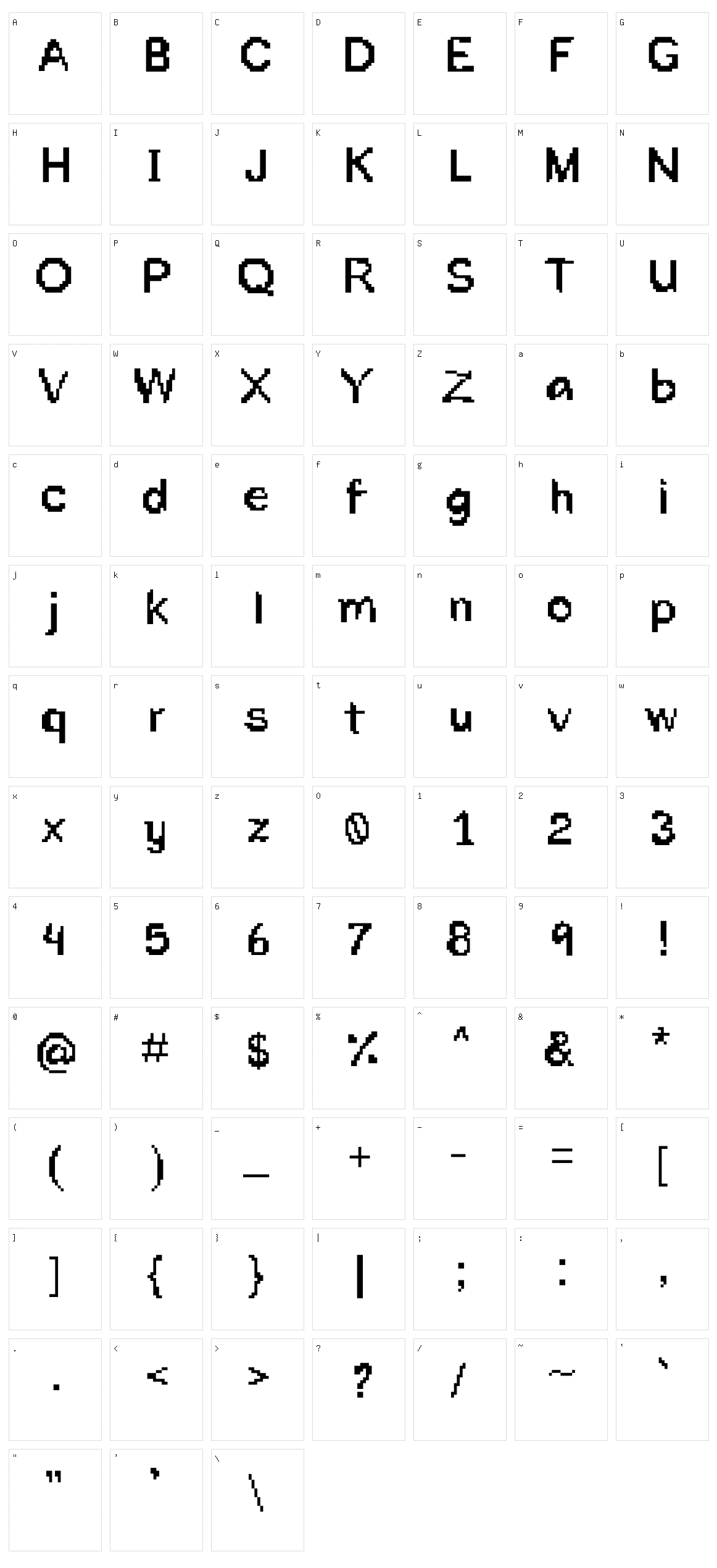 Too Much Ink Character Set