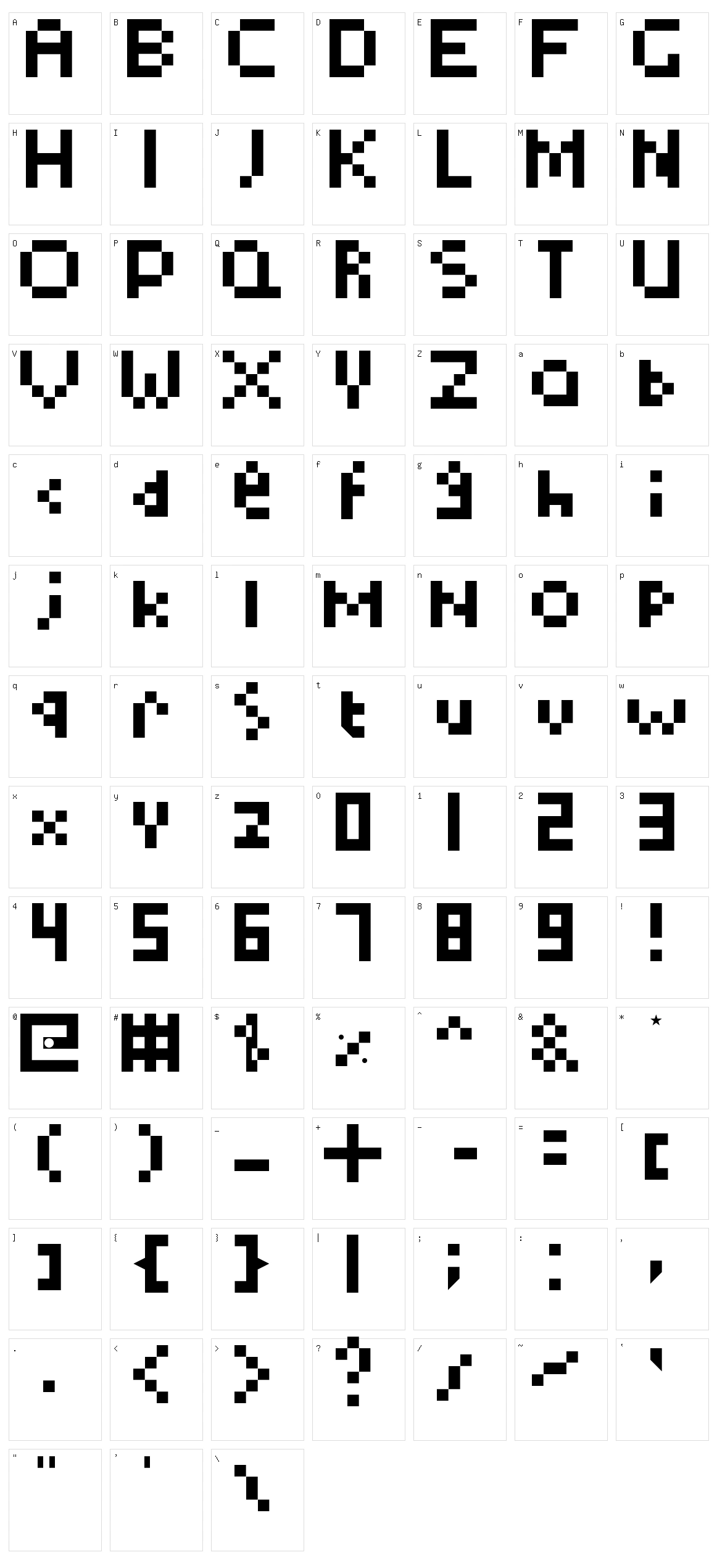 TooSimple Character Set