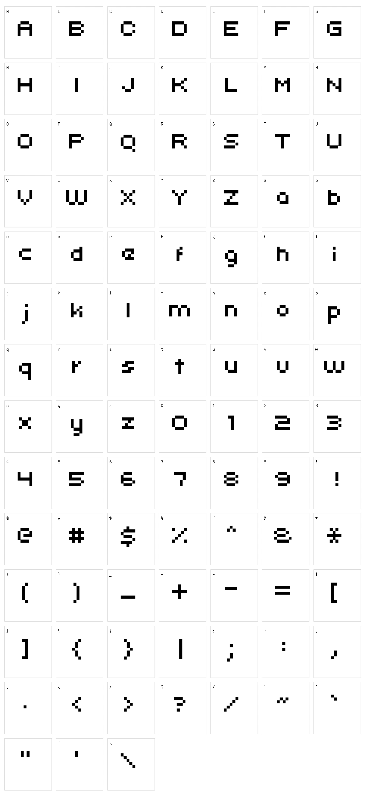 Uni 05_x Character Set