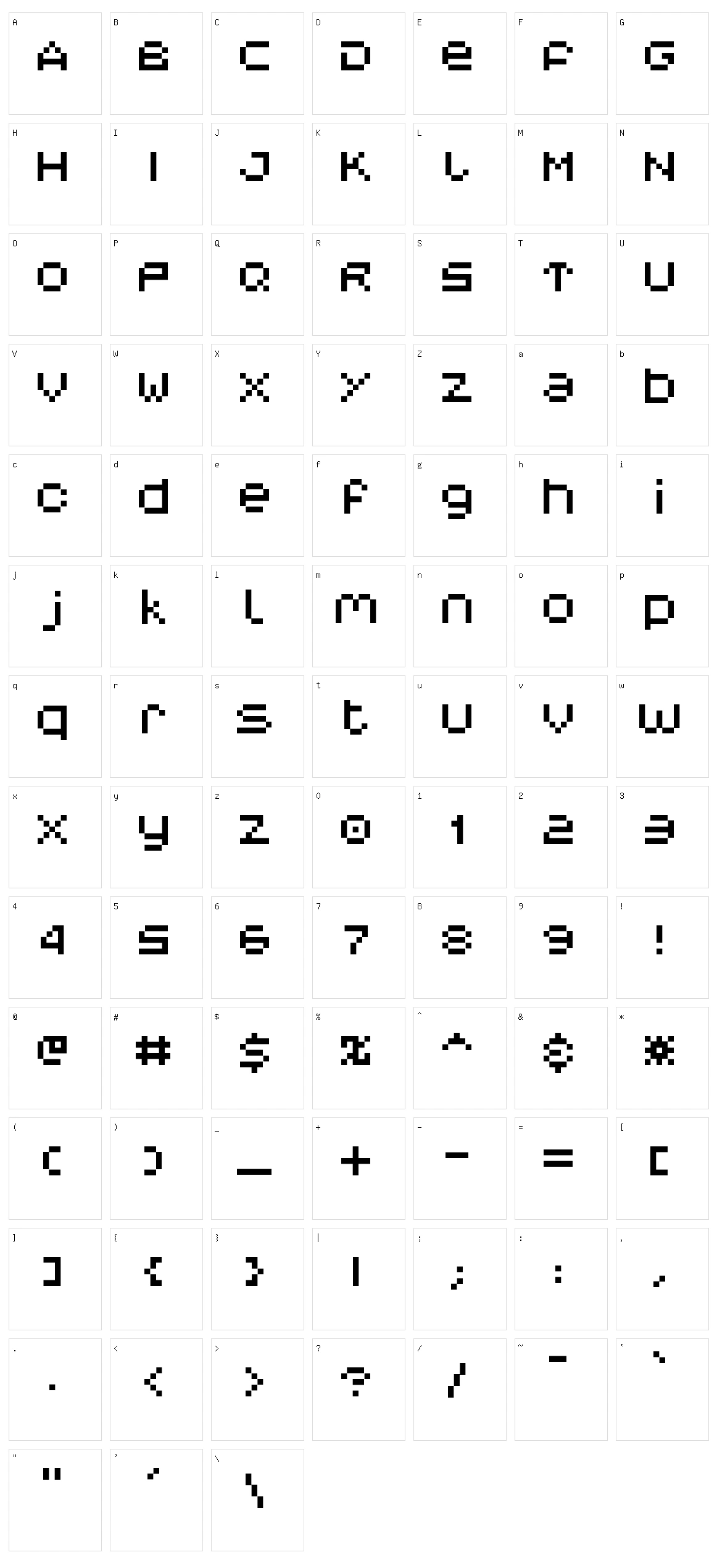 V5 Myopia Character Set