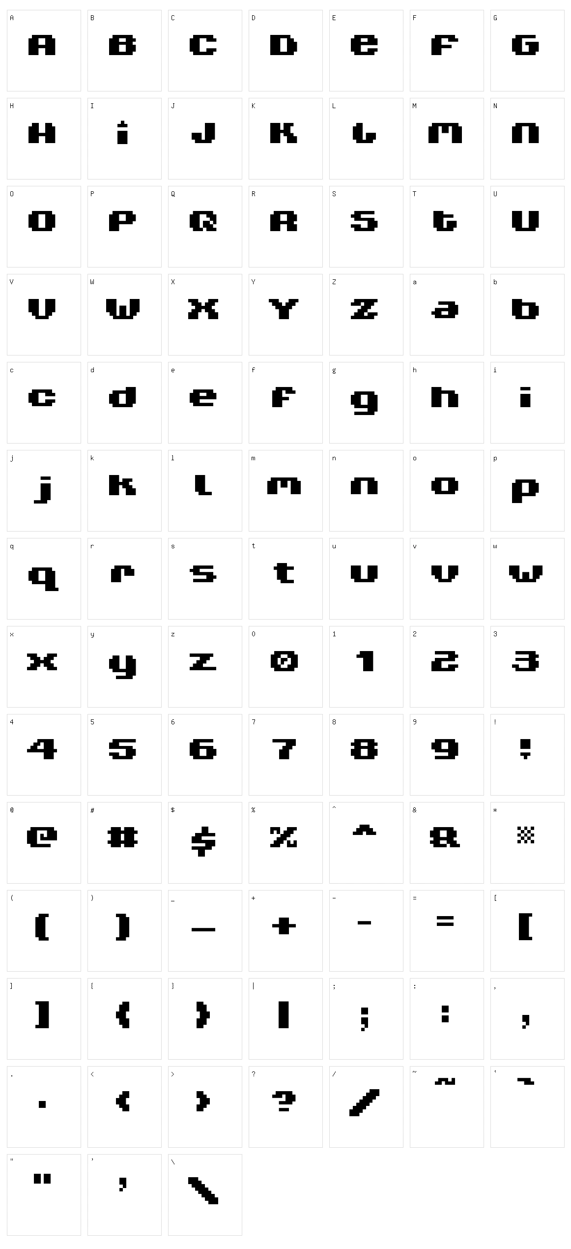 V5 Xtender Character Set