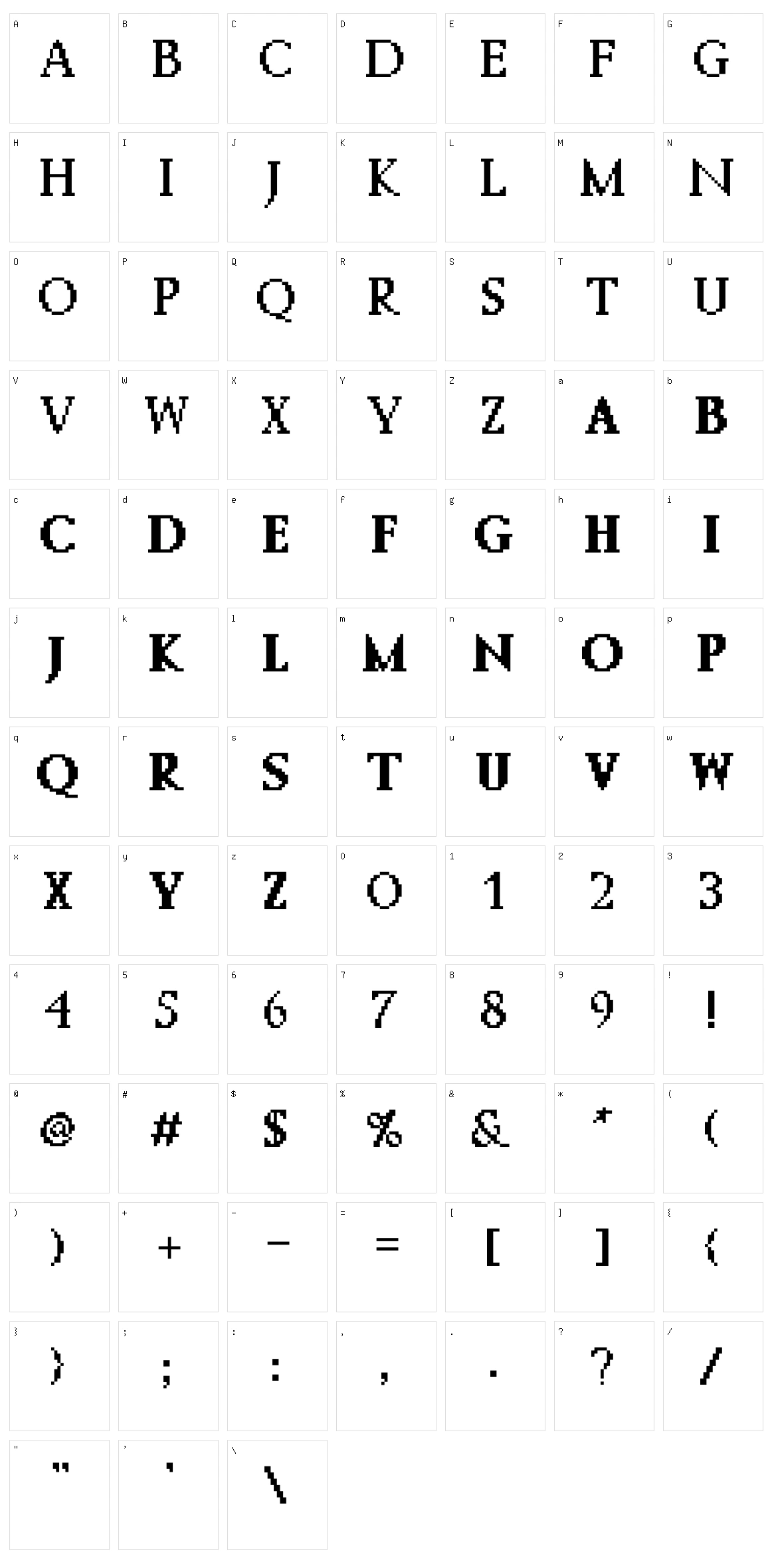 Vastantonius Character Set
