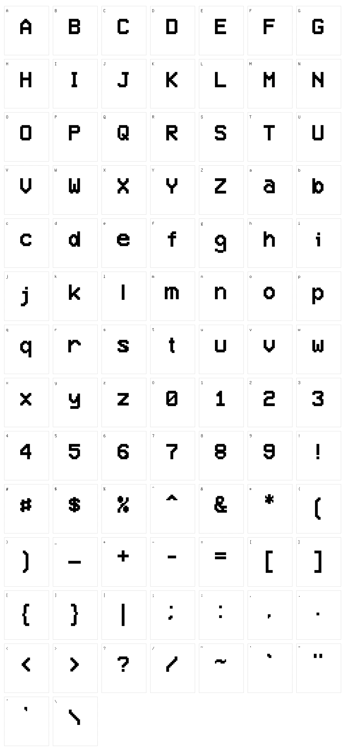 VCR OSD Neue Character Set