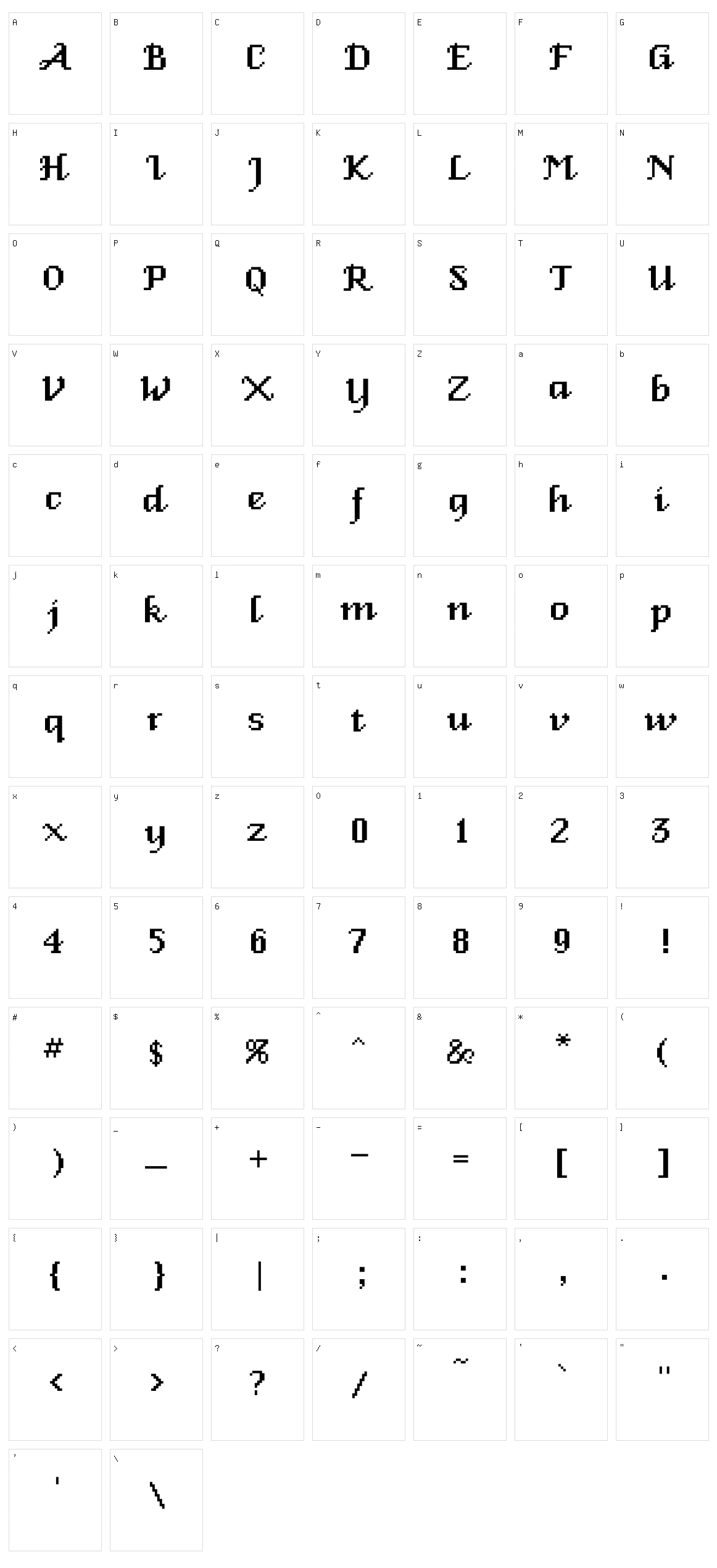 Venice Classic Character Set