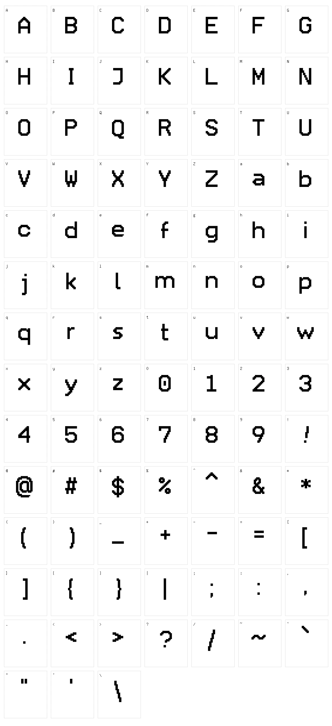 Videotype Character Set