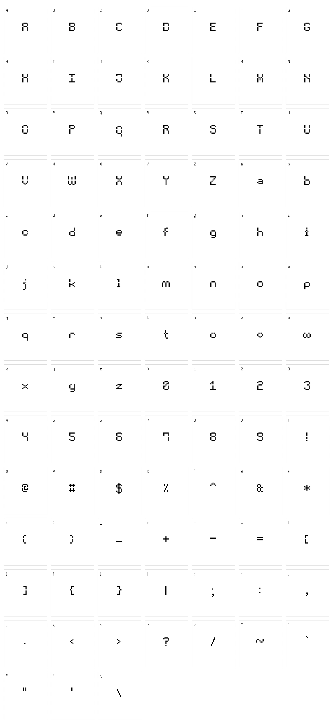 Void Pixel-7 Character Set