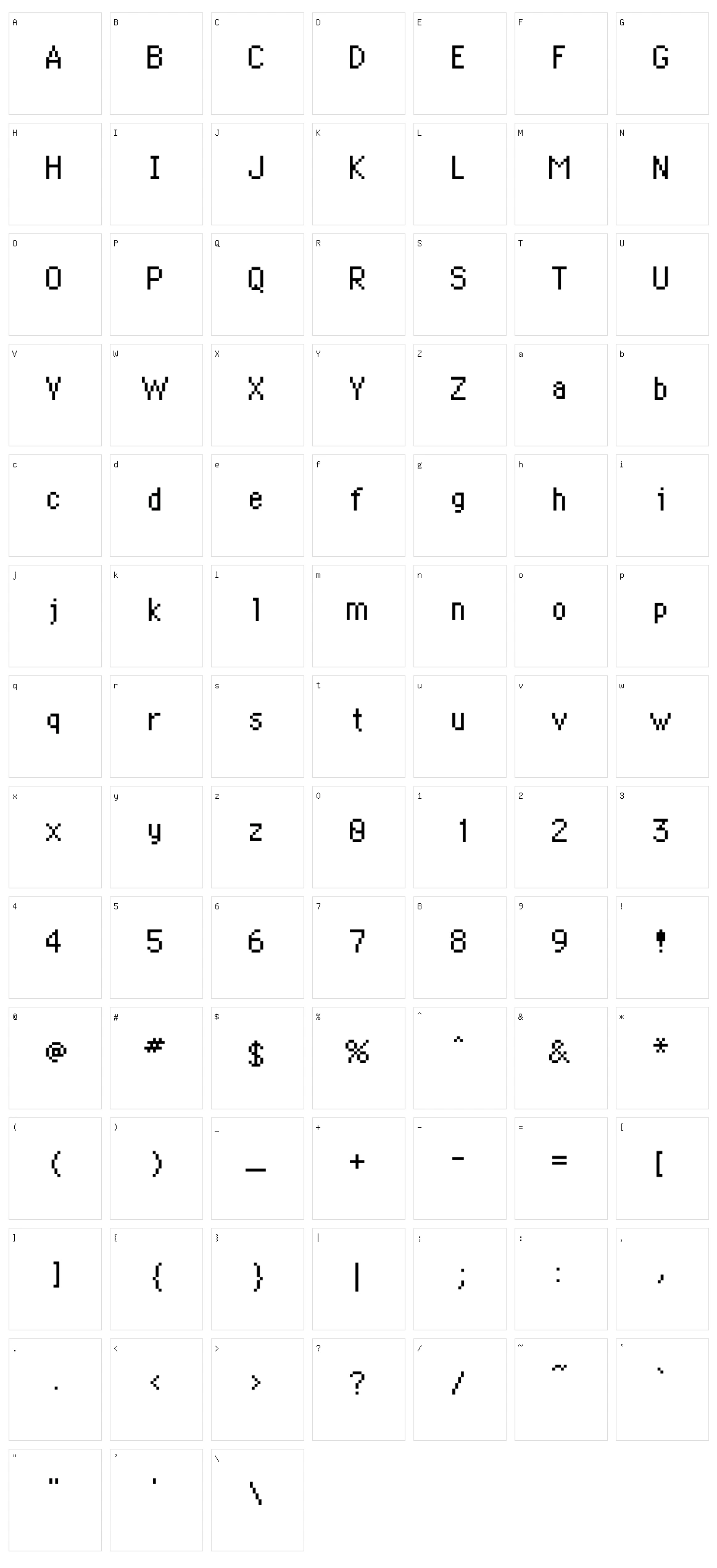 Wonder Mail Character Set