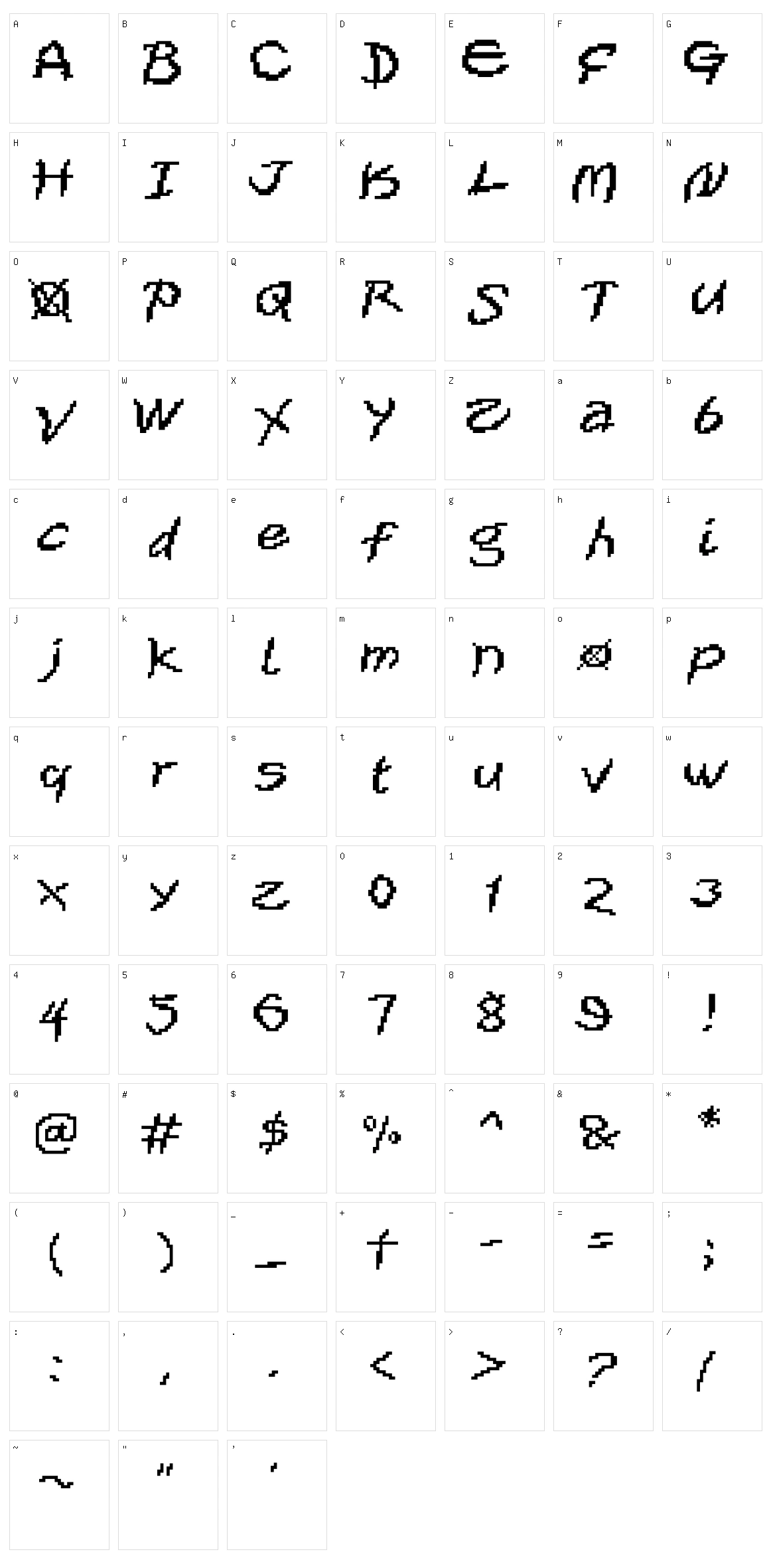 XOX Character Set