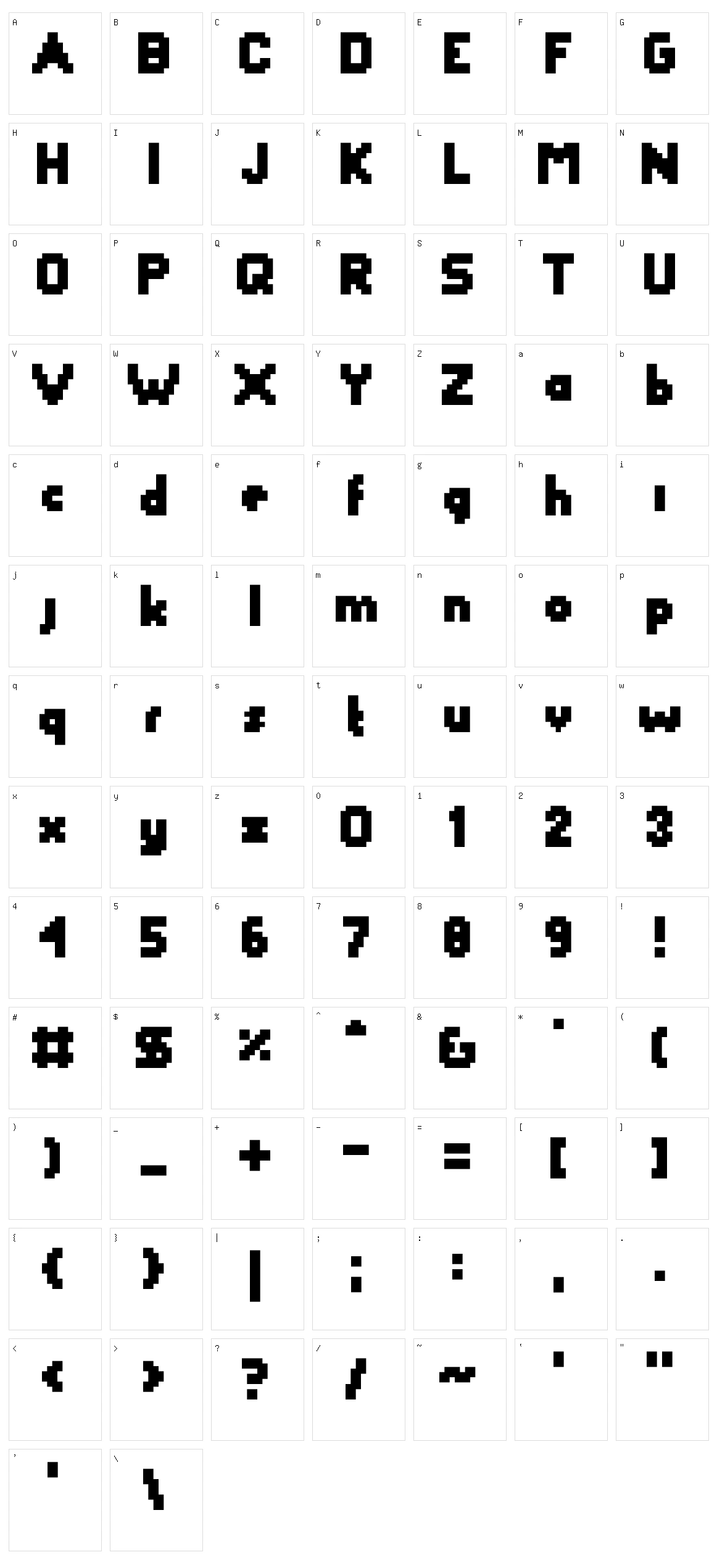 Yet Bumbler Character Set