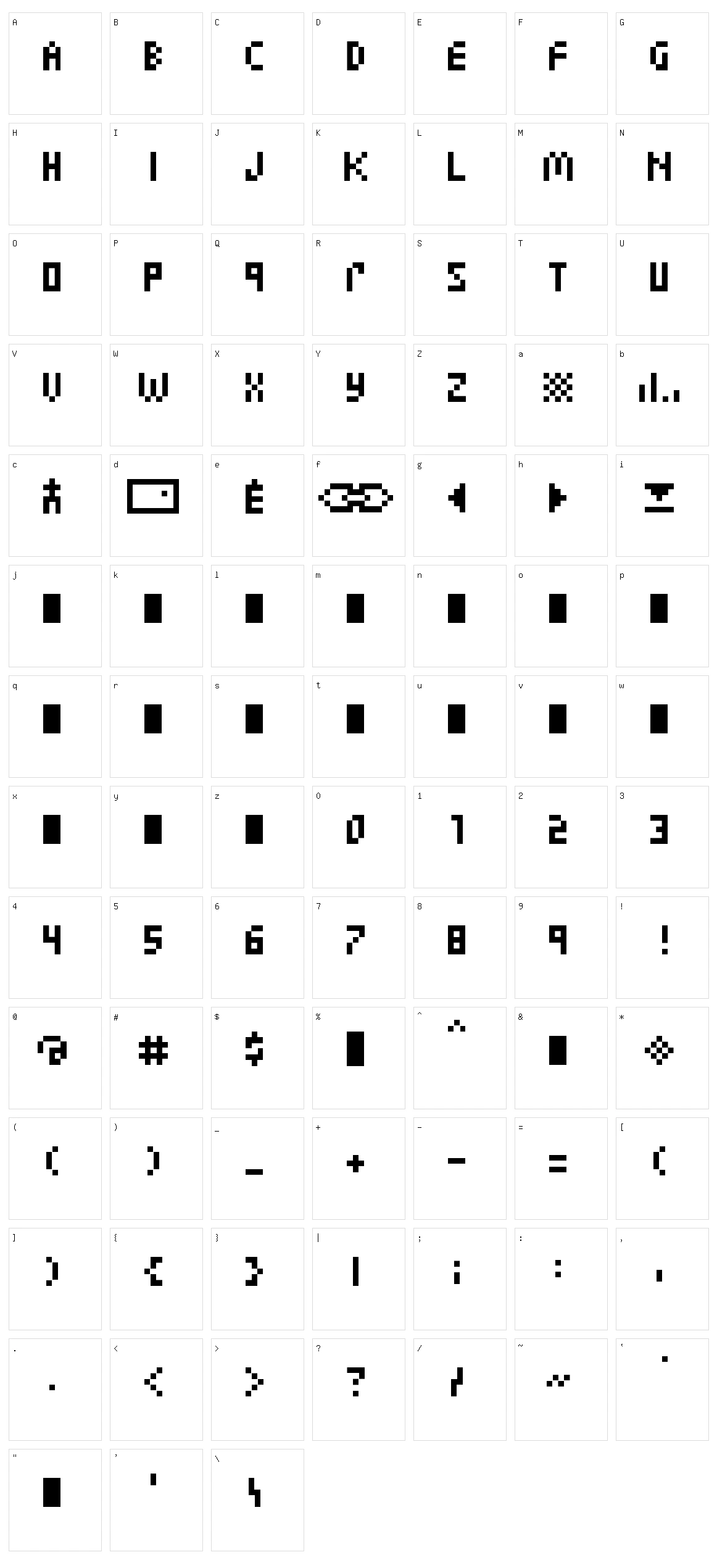 Zuptype CCC Character Set
