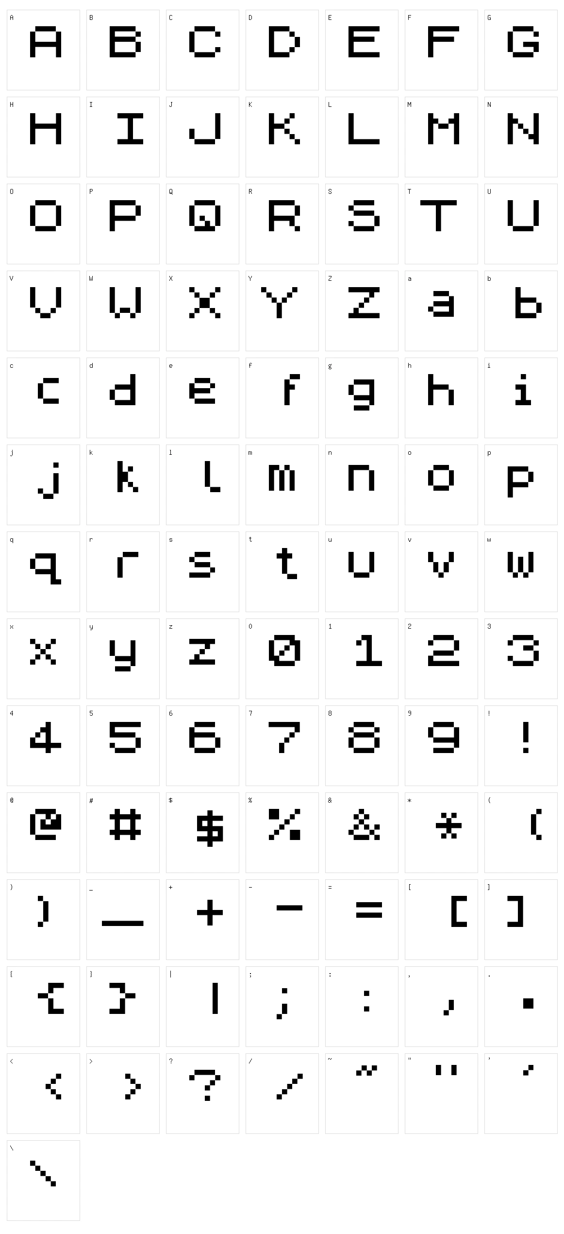 ZX Spectrum Character Set