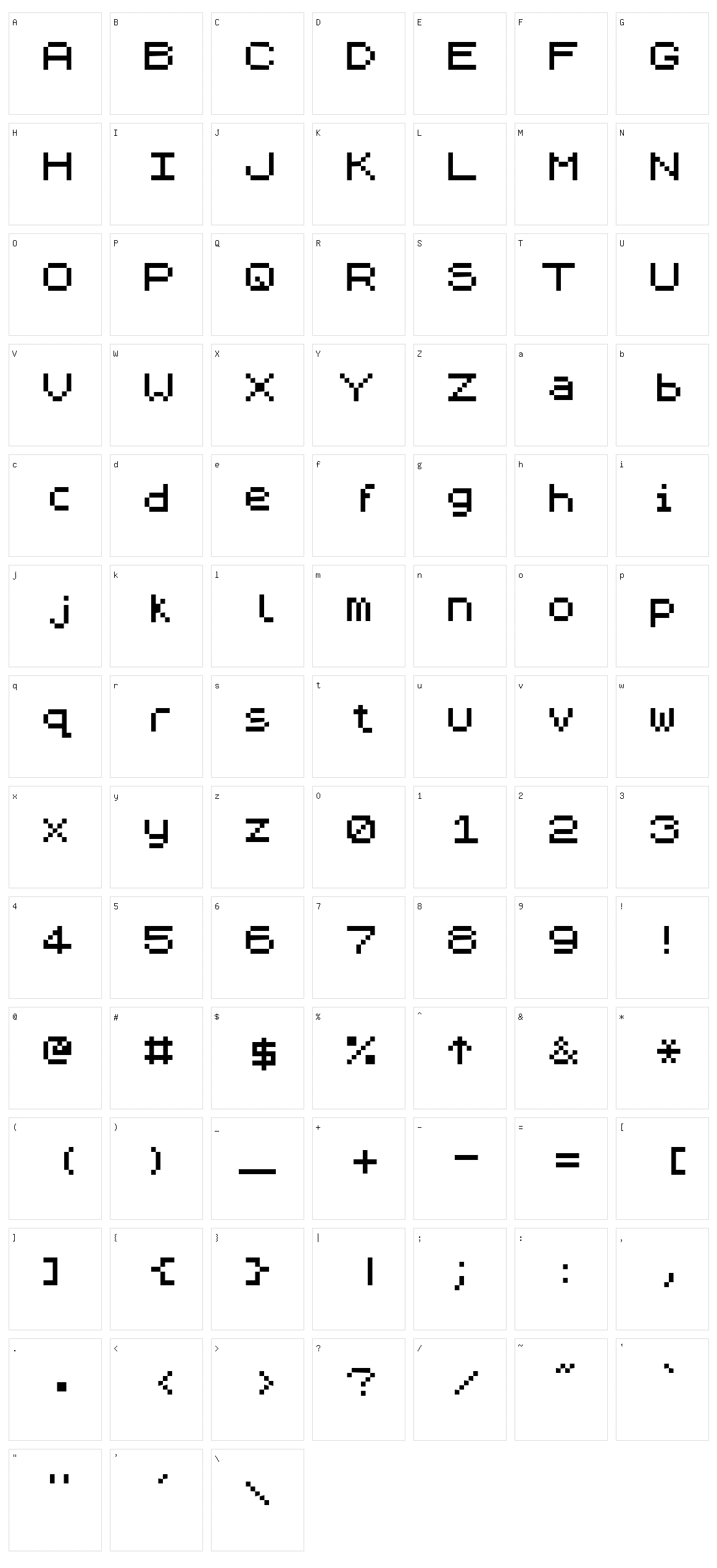 ZX Spectrum-7 Character Set