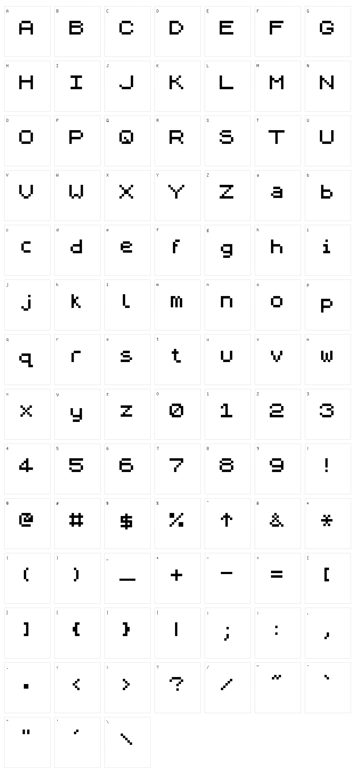 ZXpix Character Set