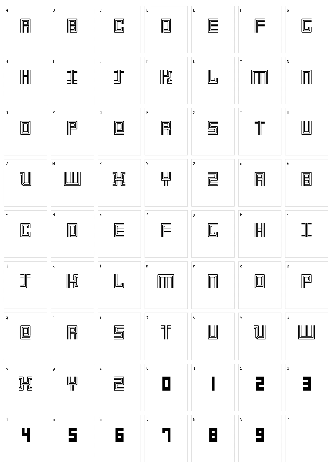 3 Strokes Character Set
