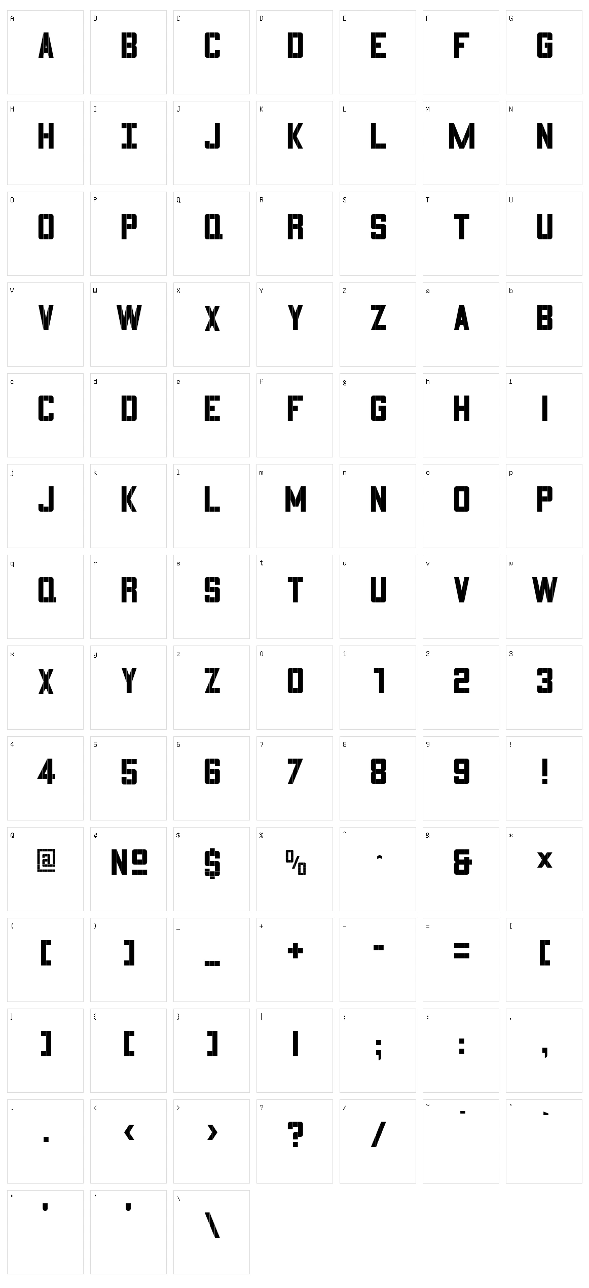 3x5 Character Set