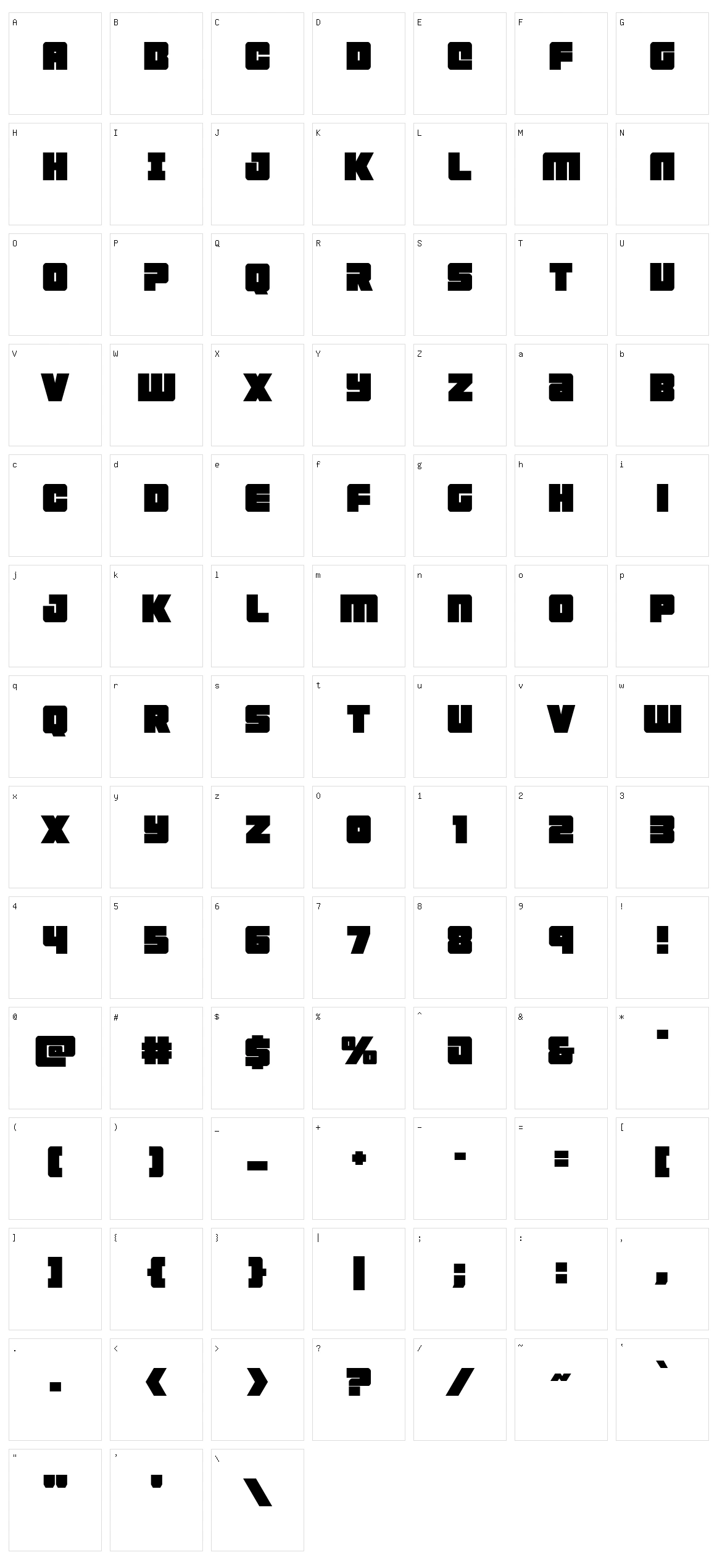 4ce Character Set