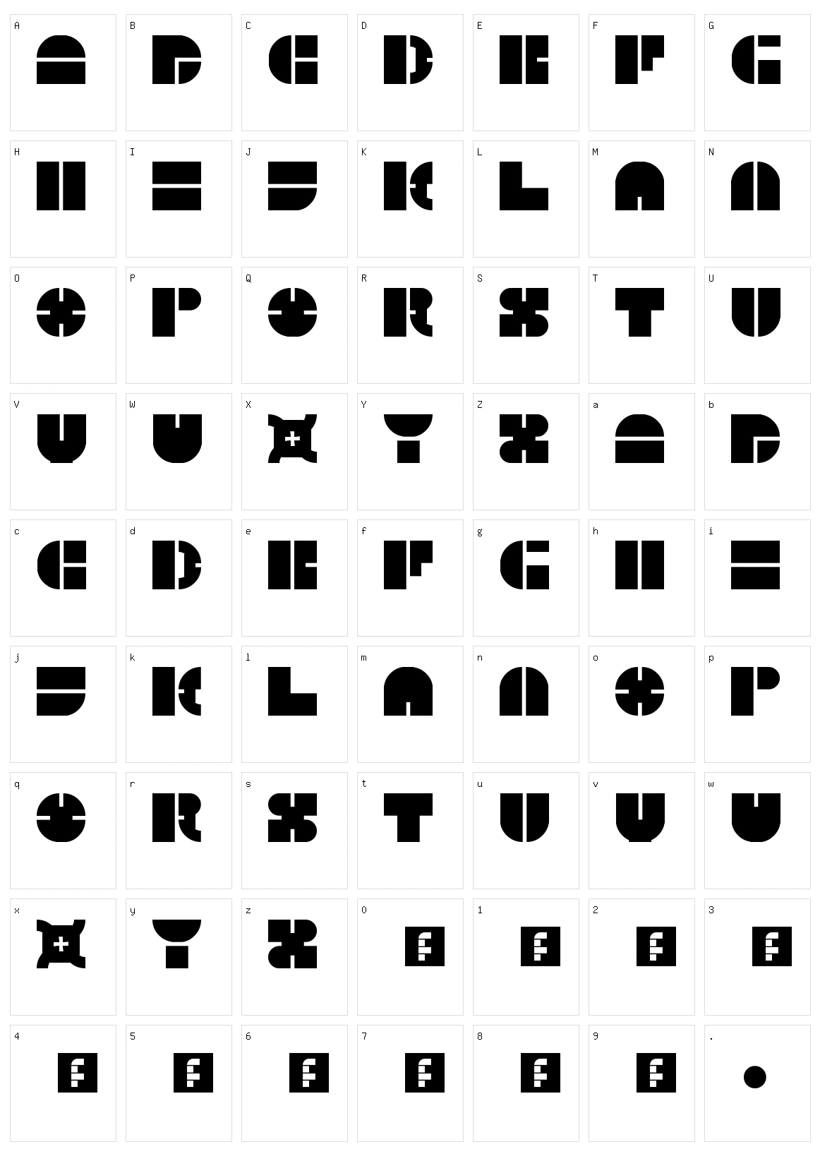 5 Megabam Character Set