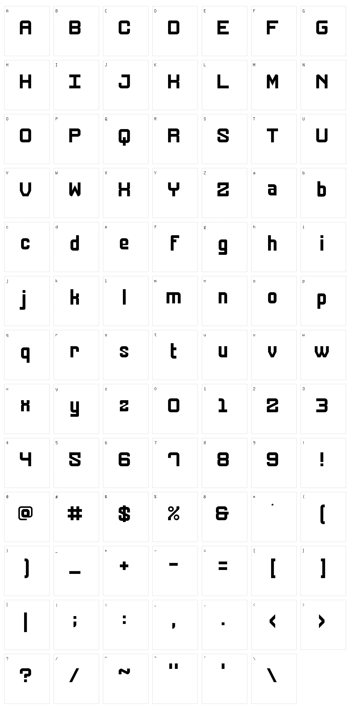 5 Muta Sans Character Set