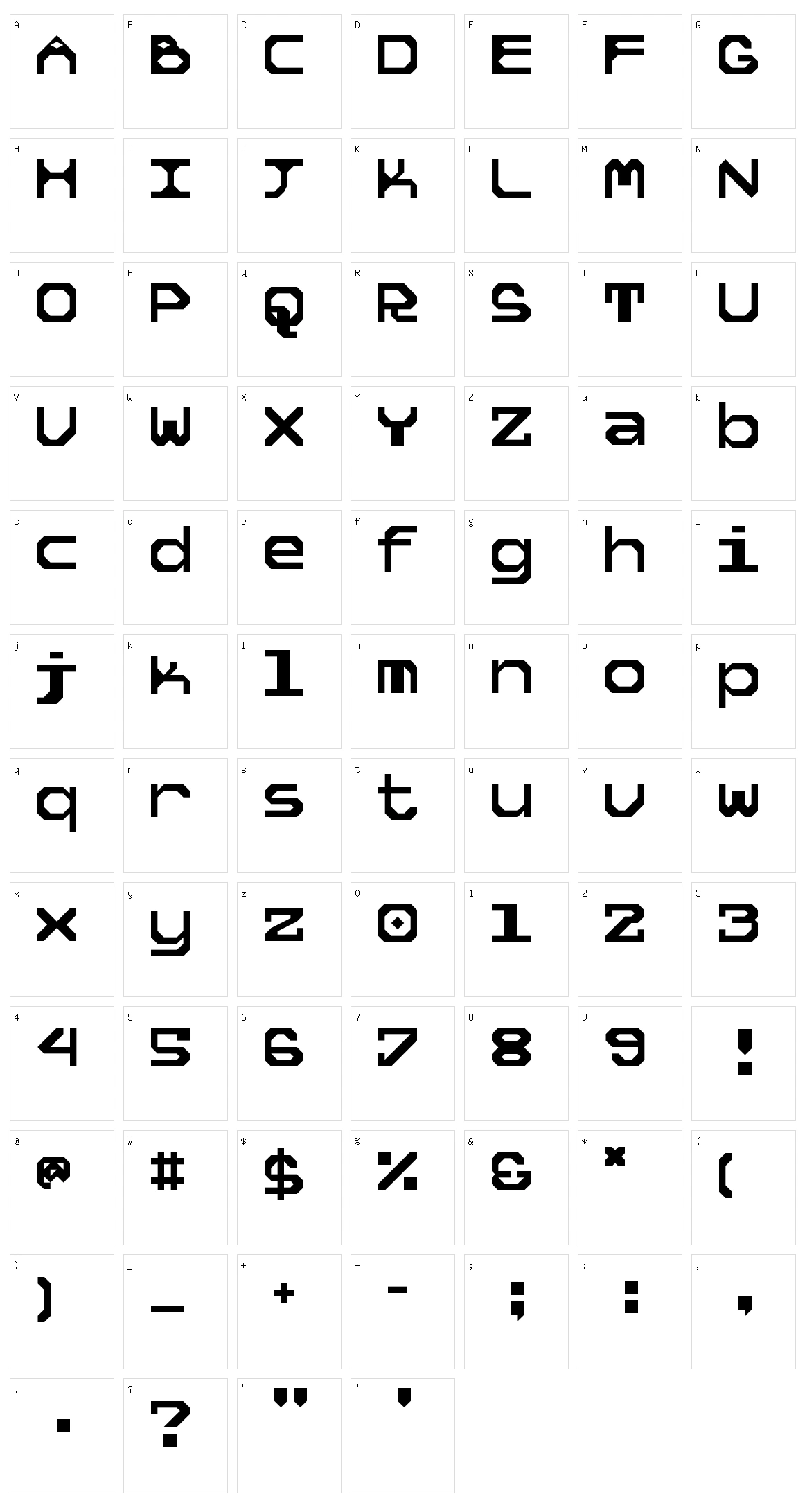 5 Tekknosystem Character Set
