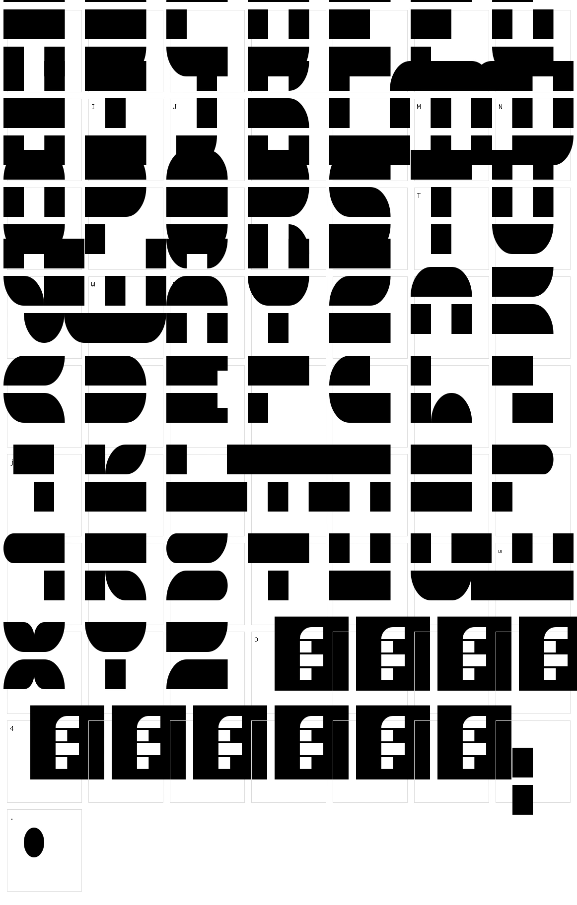 5 Zonex Character Set