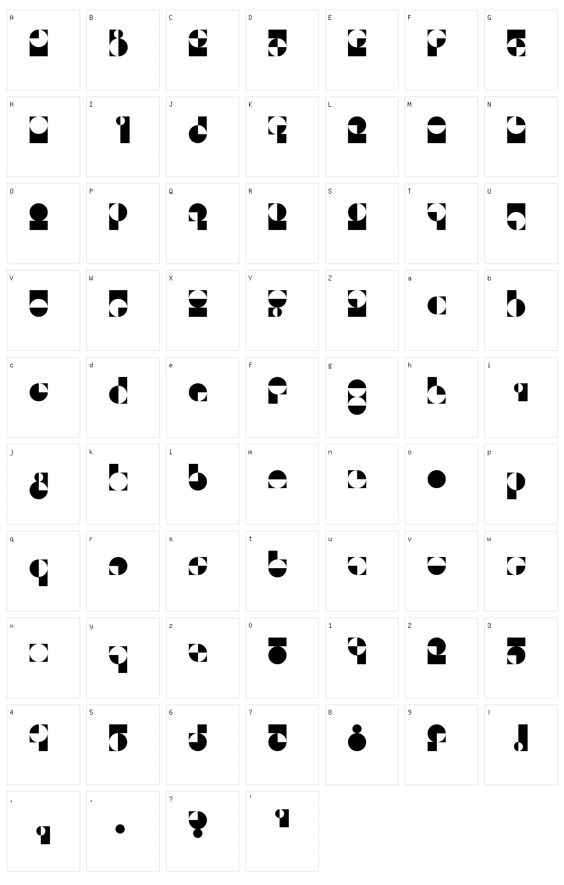 50 Fifty Character Set