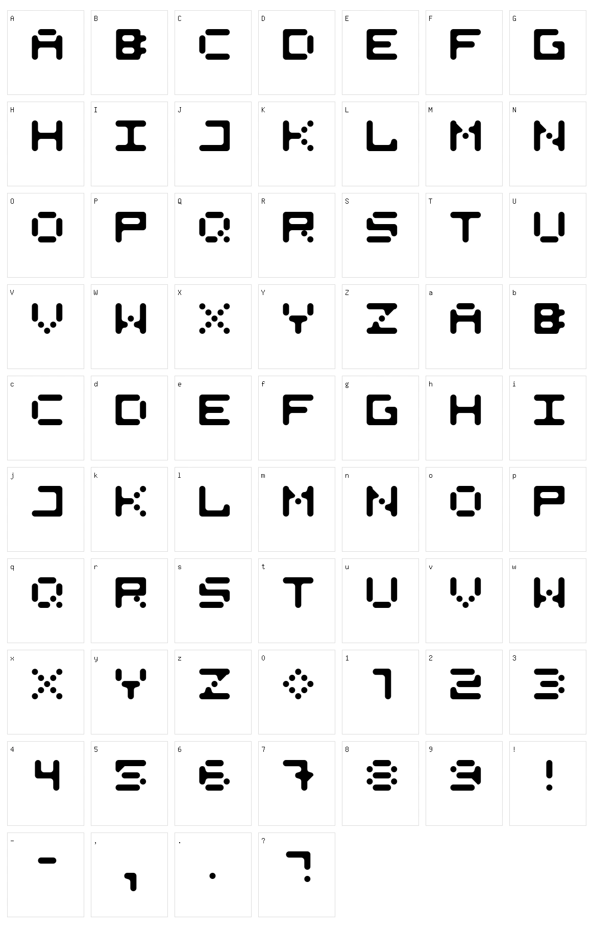 525 Round + Square Character Set