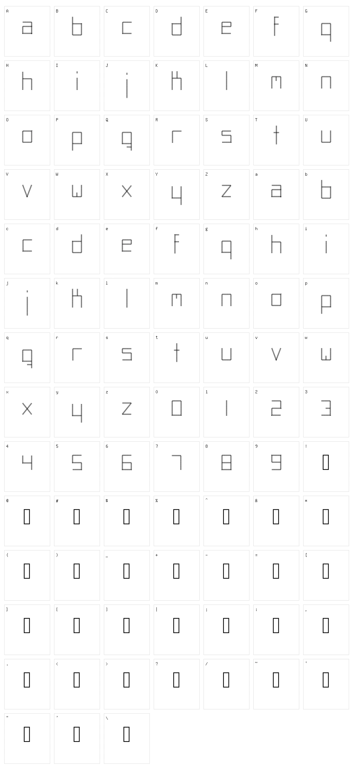 Abstracta Character Set