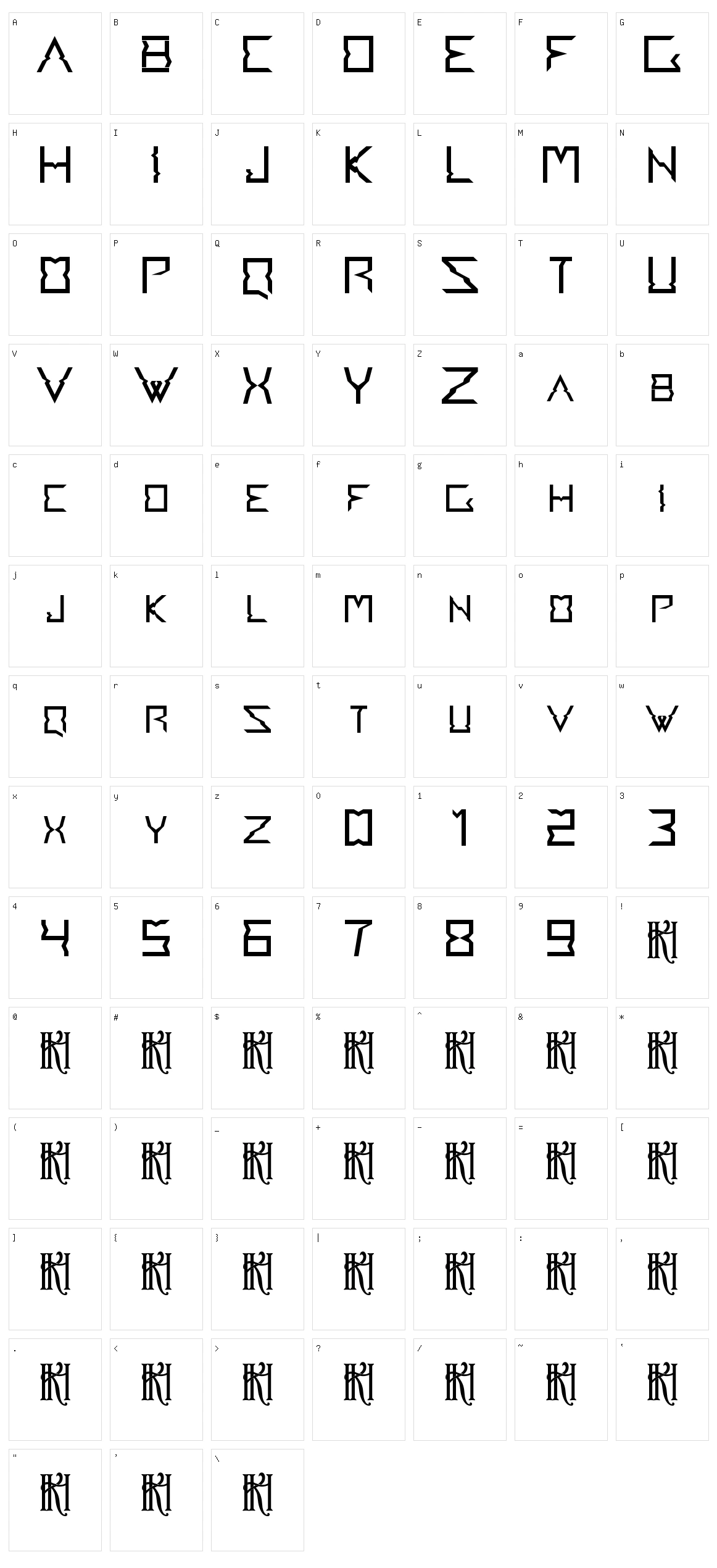 Accedent Character Set