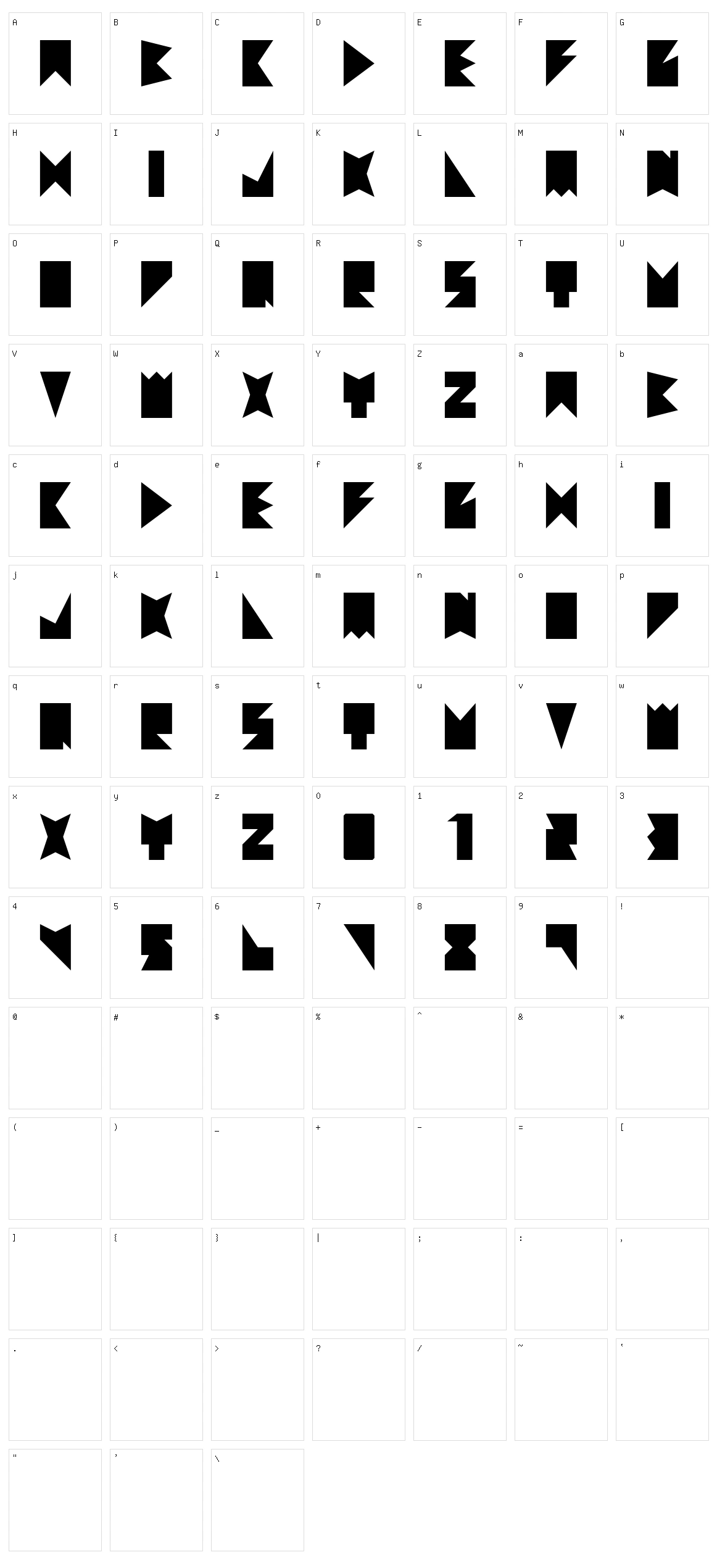 Acute Character Set