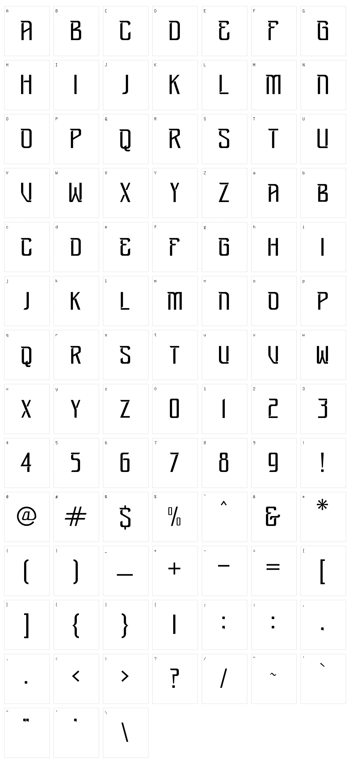 Adgeon Character Set