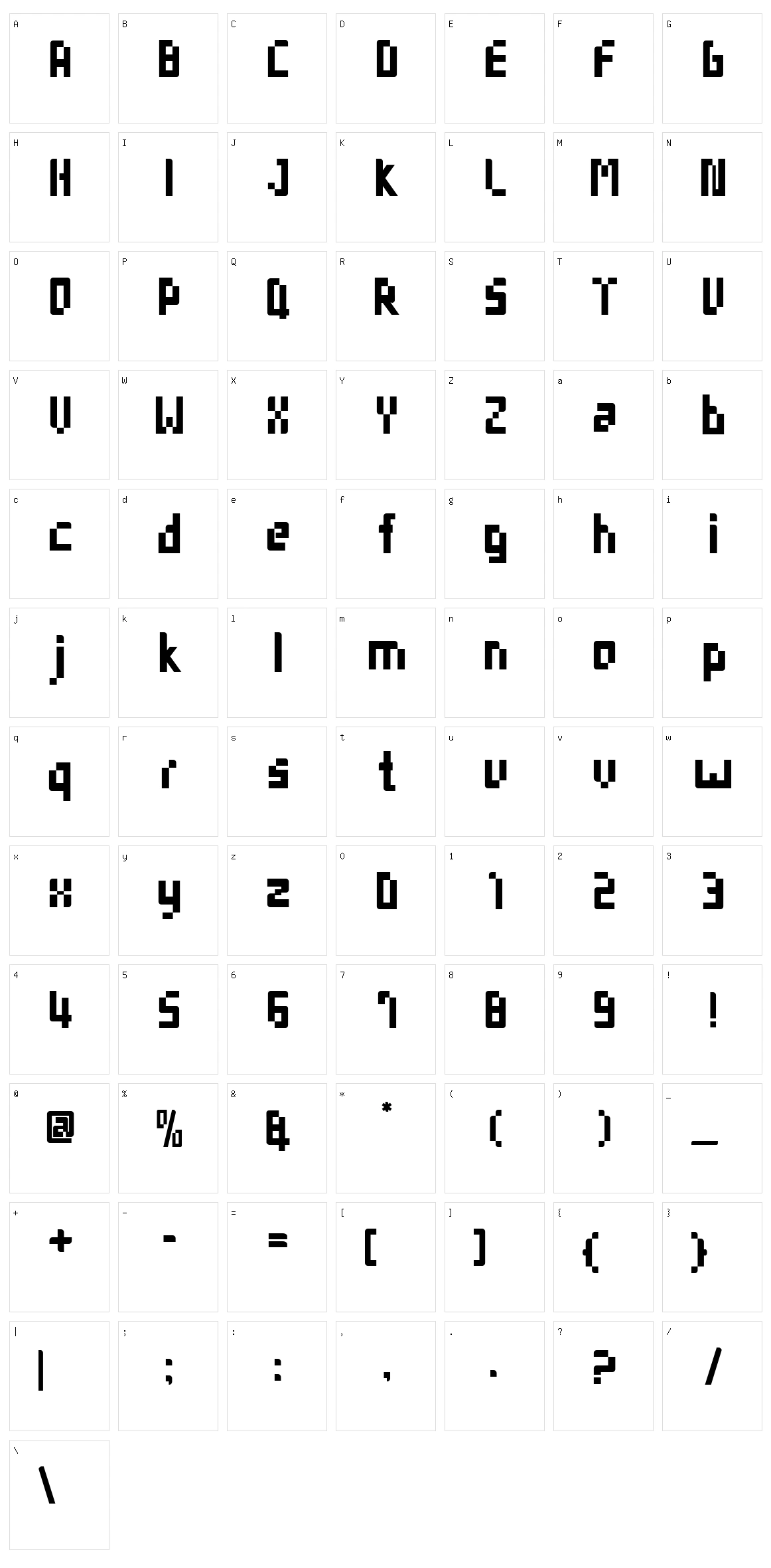 Admtas Character Set