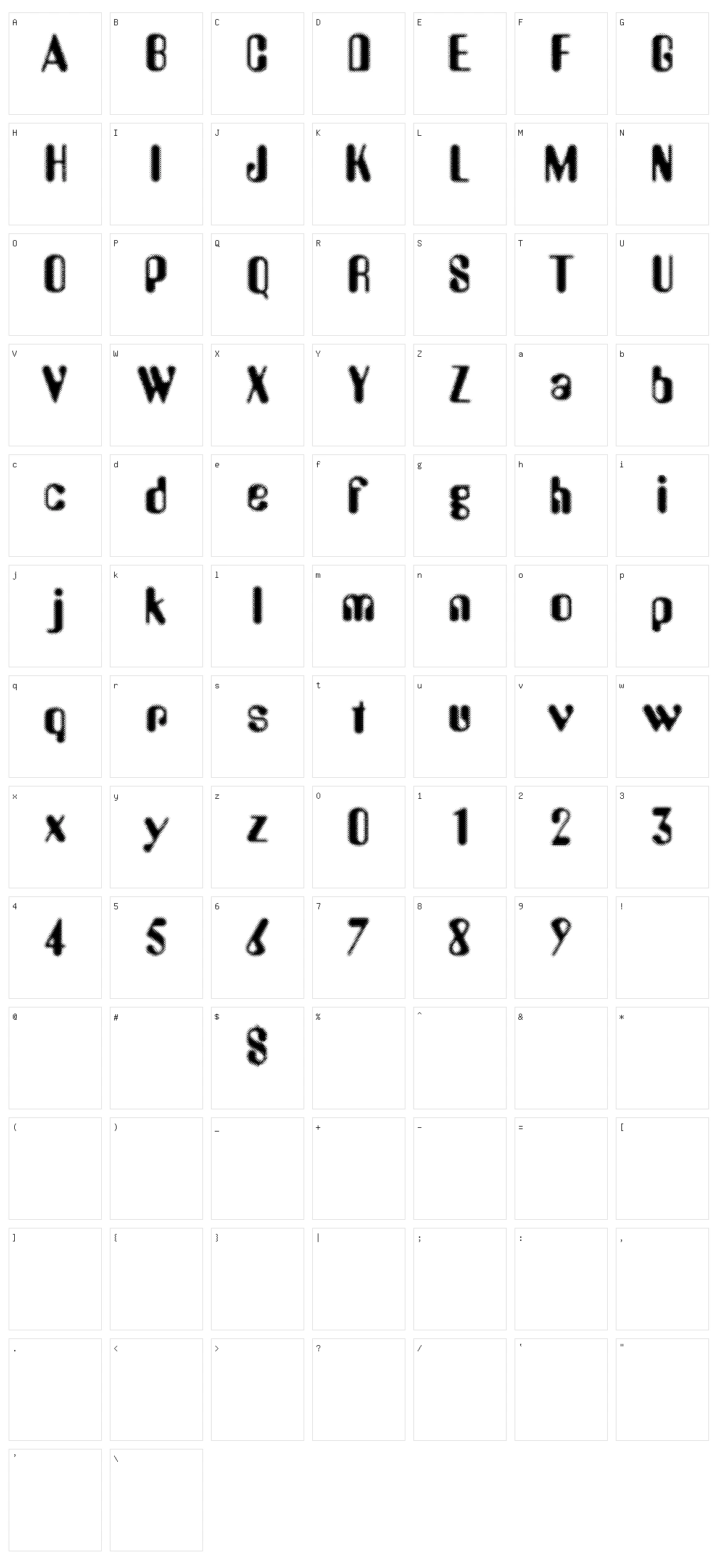 Aerobus Dotty Character Set