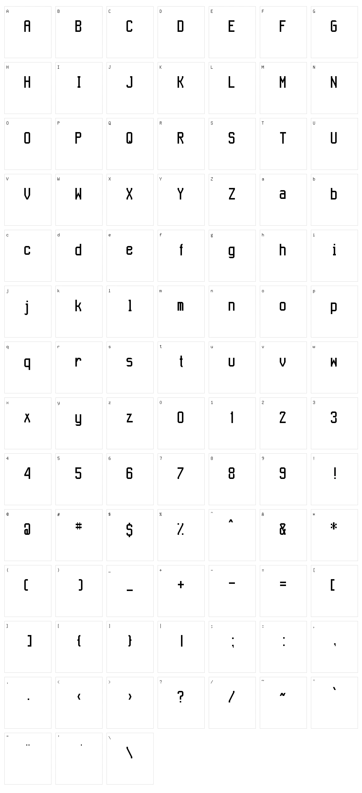 Aeroport Character Set