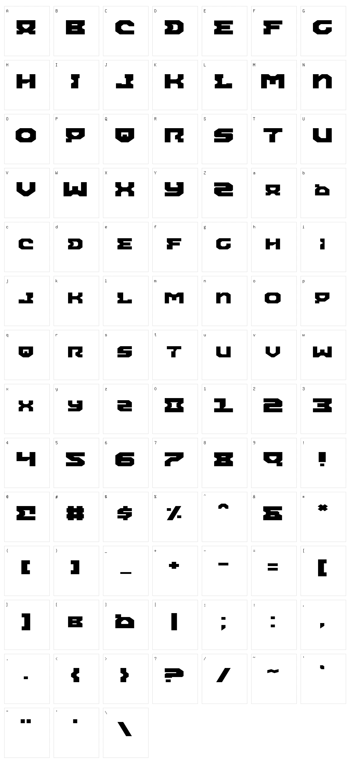 Airacobra Character Set