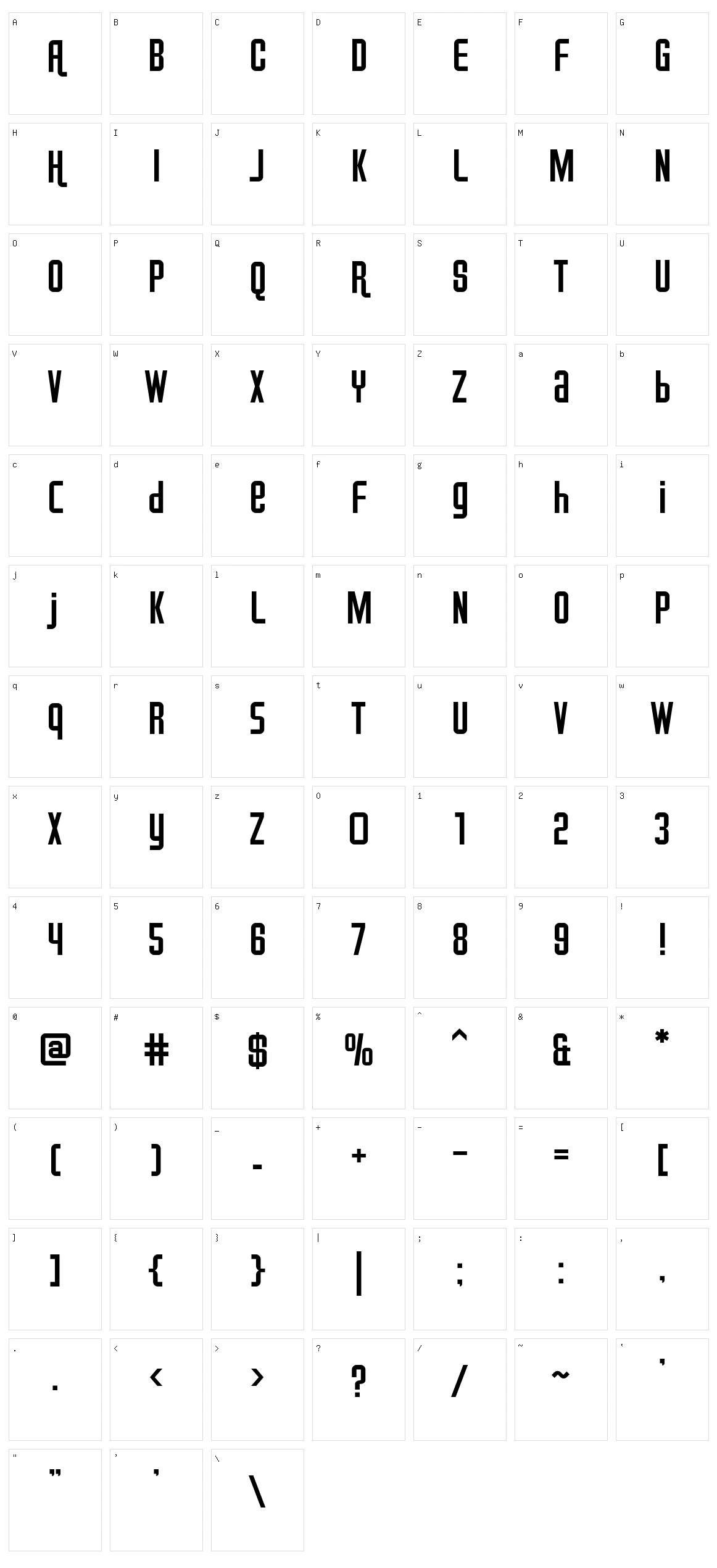 Airport Character Set