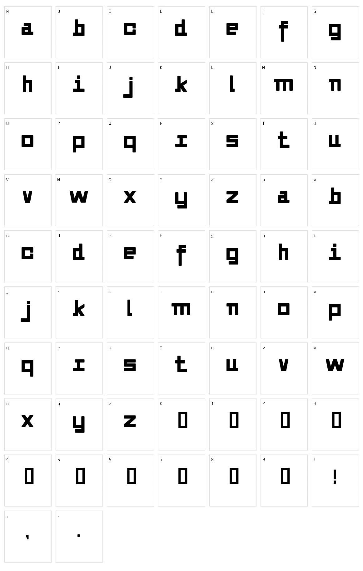 Alvedon Character Set