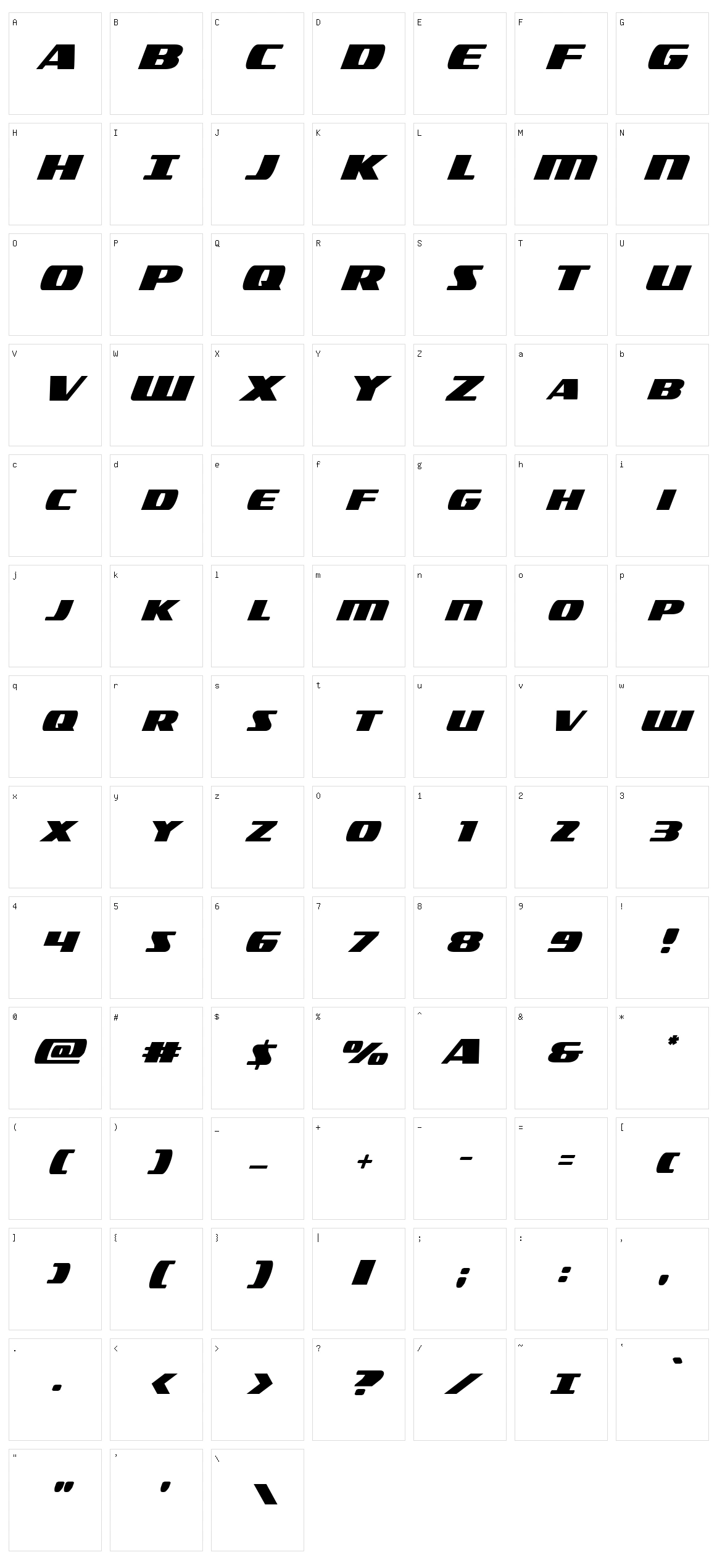 Americorps Character Set